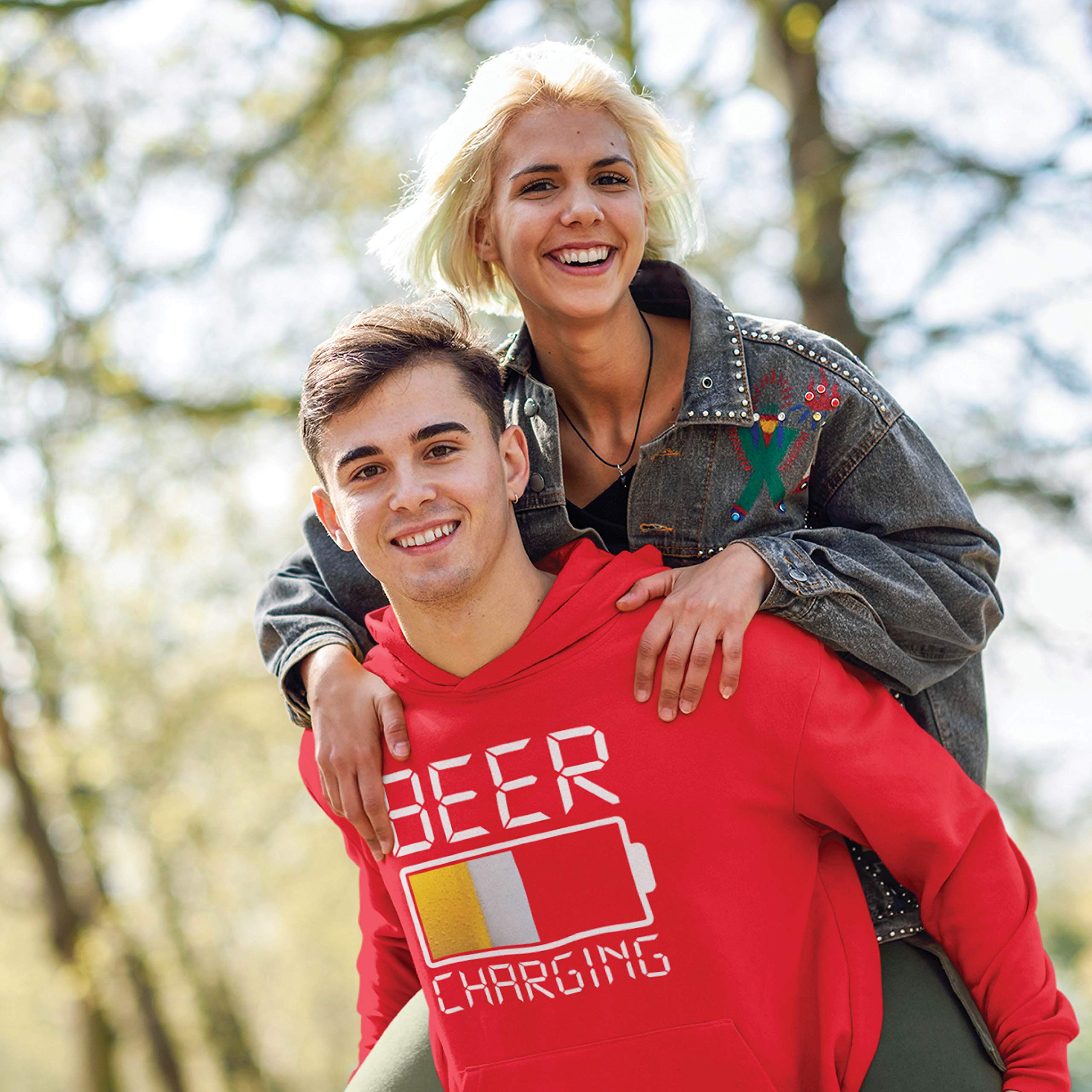 Lepni.me Hoodie Sweatshirt - Funny Beer Charging Quotes & Bar Humor Gift for Beer Lovers | Perfect for Pub Nights, Brewery Visits & Casual Outings