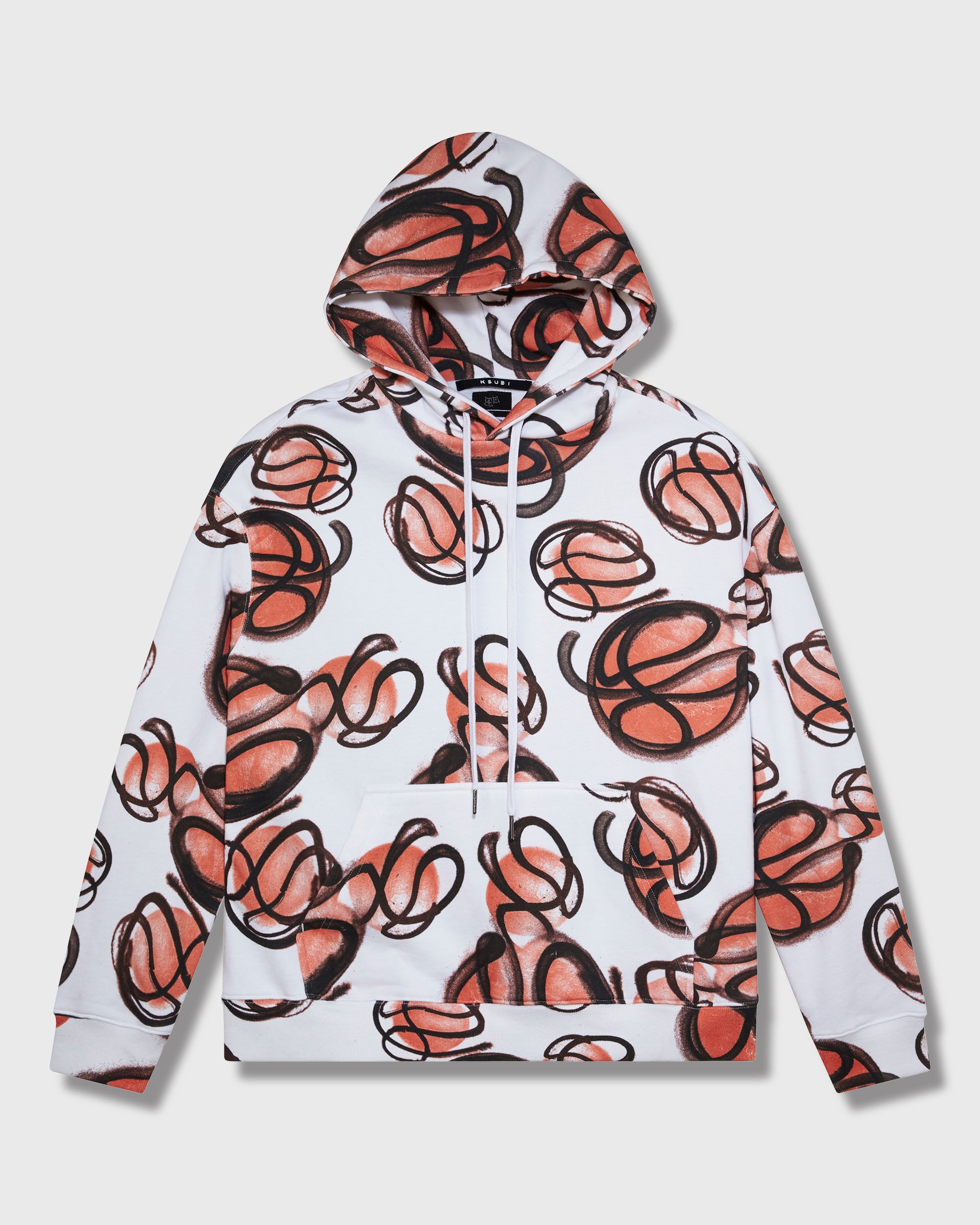 BBALL BIGGIE HOODIE WHITE - Men's Oversized Basketball Hooded Sweatshirt for Streetwear & Casual Style | Perfect for Gym, Workout & Everyday Wear