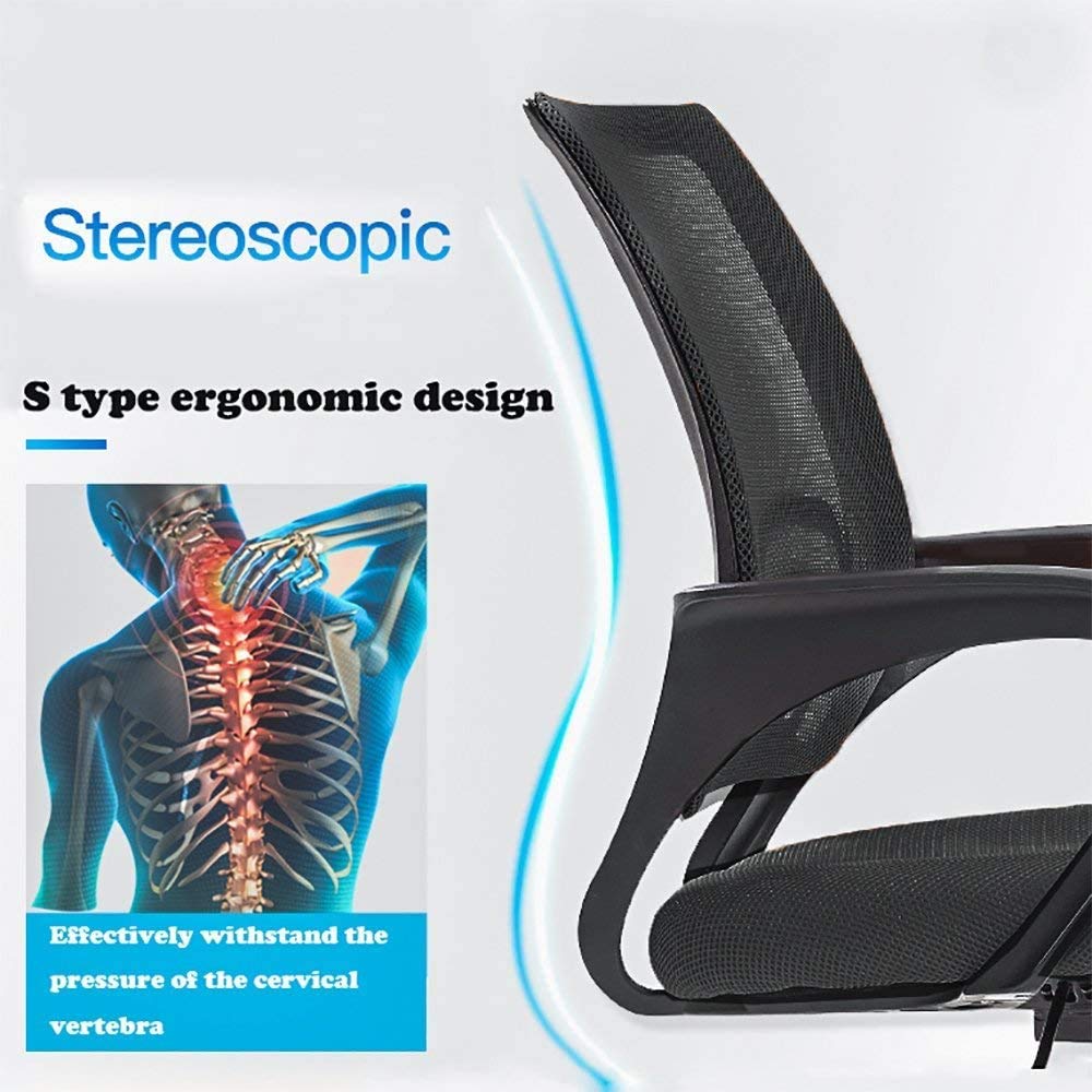 Best Ergonomic Office Chair with Lumbar Support - Adjustable Mesh Computer Desk Chair, Modern Executive Swivel Rolling Chair for Back Pain Relief (Black) - Perfect for Home Office, Gaming & Workspaces