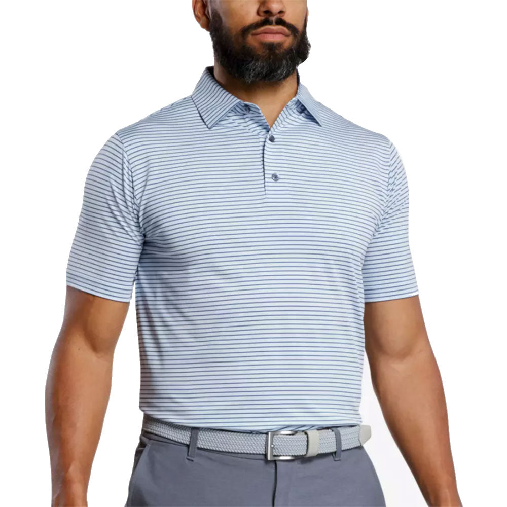 FootJoy Emory Stripe Lisle Men's Golf Polo Shirt - Moisture-Wicking & UV Protection for Comfortable Golfing & Outdoor Activities