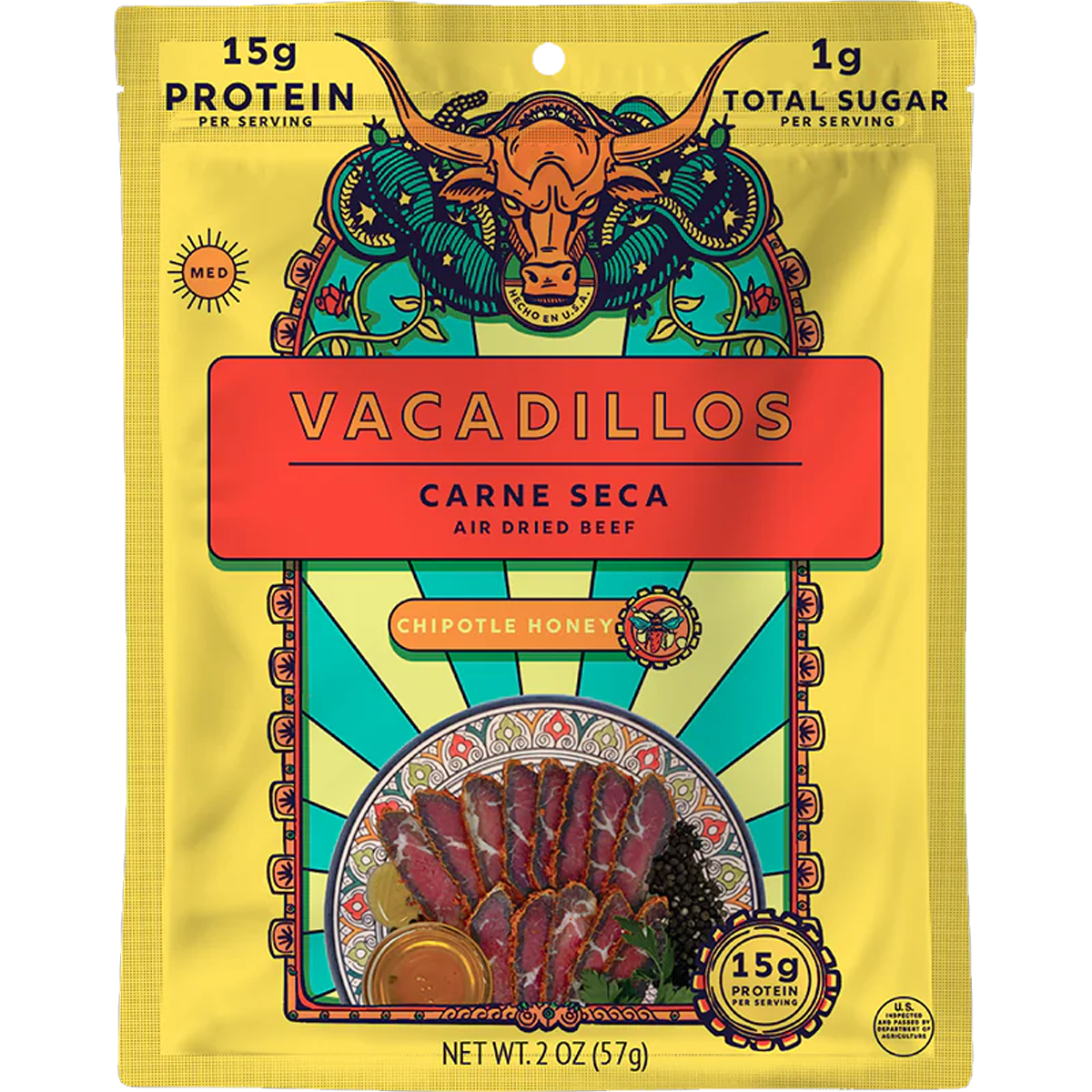 Premium Carne Seca 2oz - Authentic Air Dried Beef Jerky | High Protein Snack for Hiking, Camping & Road Trips | Gluten-Free & Keto-Friendly