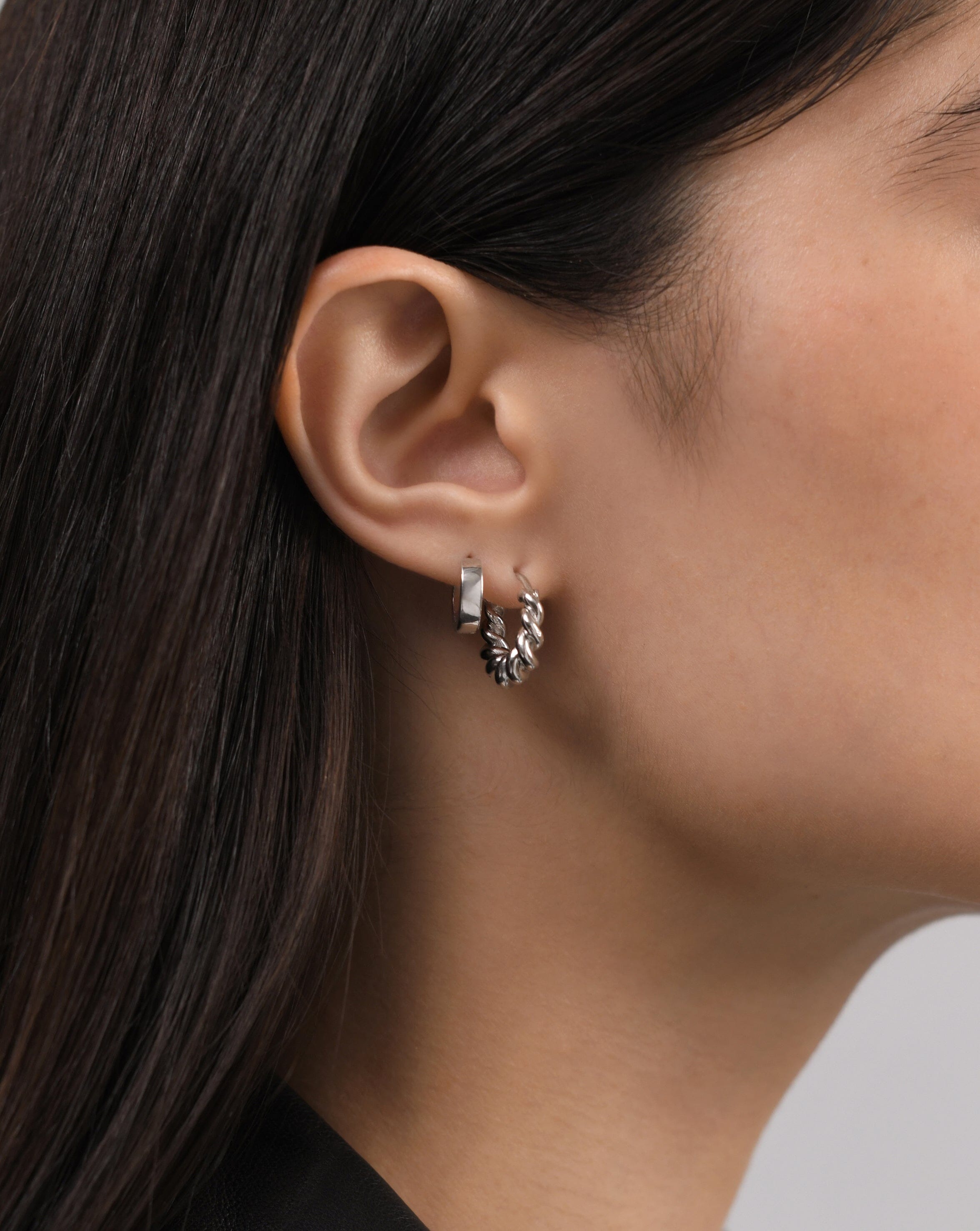Small Tidal Hoop Earrings - Sterling Silver 925 | Dainty Wave Design Earrings for Women | Perfect for Everyday Wear, Date Night & Beach Vacation