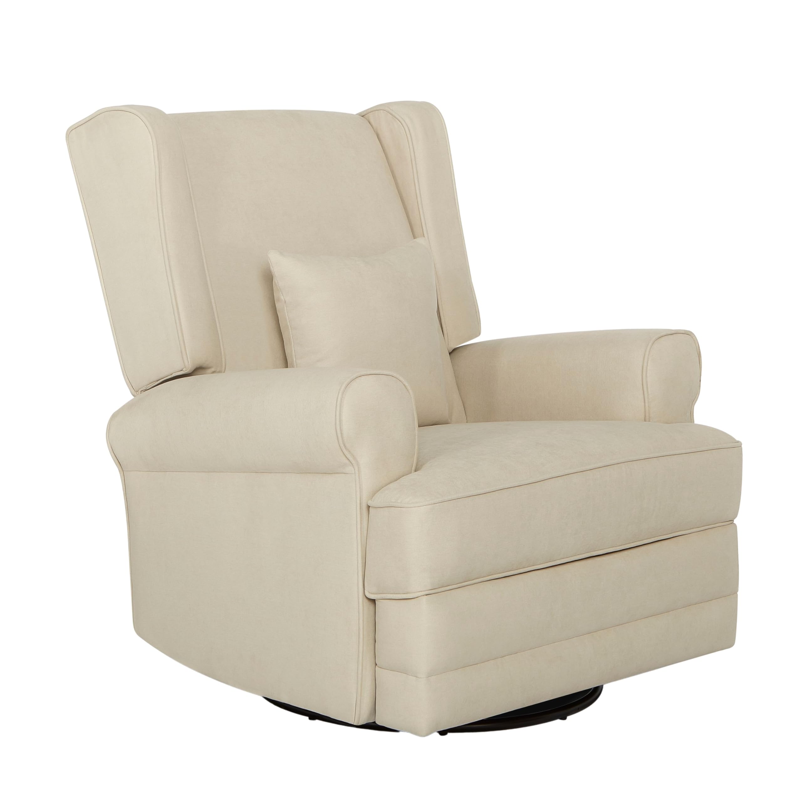 Melbourne Upholstered Swivel Glider Chair - Modern Nursery Recliner with Bonus Pillow | Greenguard Gold Certified | Easy to Clean & Tool-Free Assembly | Perfect for Nursery, Bedroom & Breastfeeding