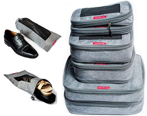Lightweight Travel Bundle: 6-Piece Compression Packing Cubes & 6 Shoe Bags for Organized Luggage – Perfect for Business Trips, Vacations & Weekend Getaways