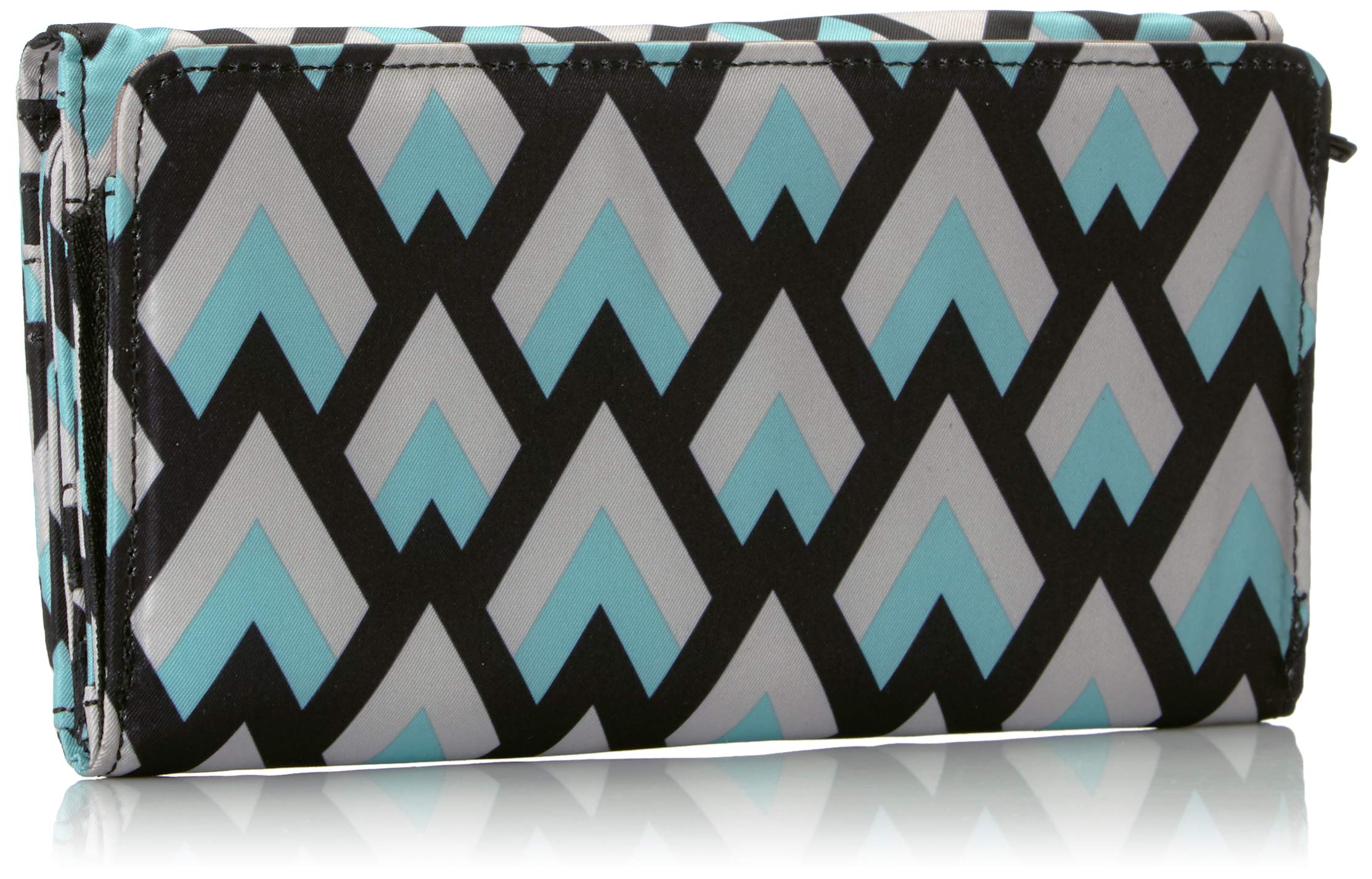 JuJuBe Be Rich Tri-Fold Wallet with Snap Closure - Stylish & Functional Women's Wallet for Credit Cards & Cash | Perfect for Everyday Use, Travel & Gift Giving | Onyx Collection in Black Diamond