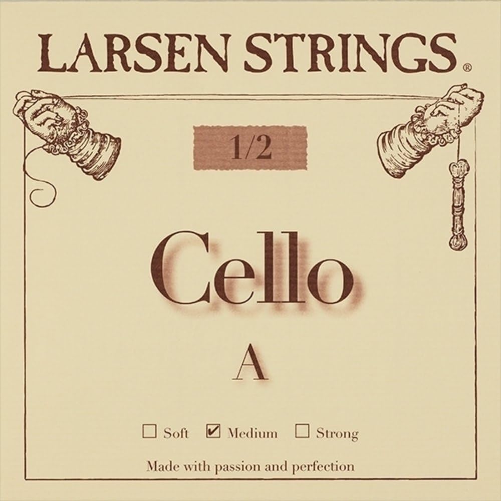 LARSEN STRINGS Cello Strings Original Fractional - 1/2 Size Medium Tension for Student & Intermediate Cellists | Perfect for School Orchestras & Home Practice