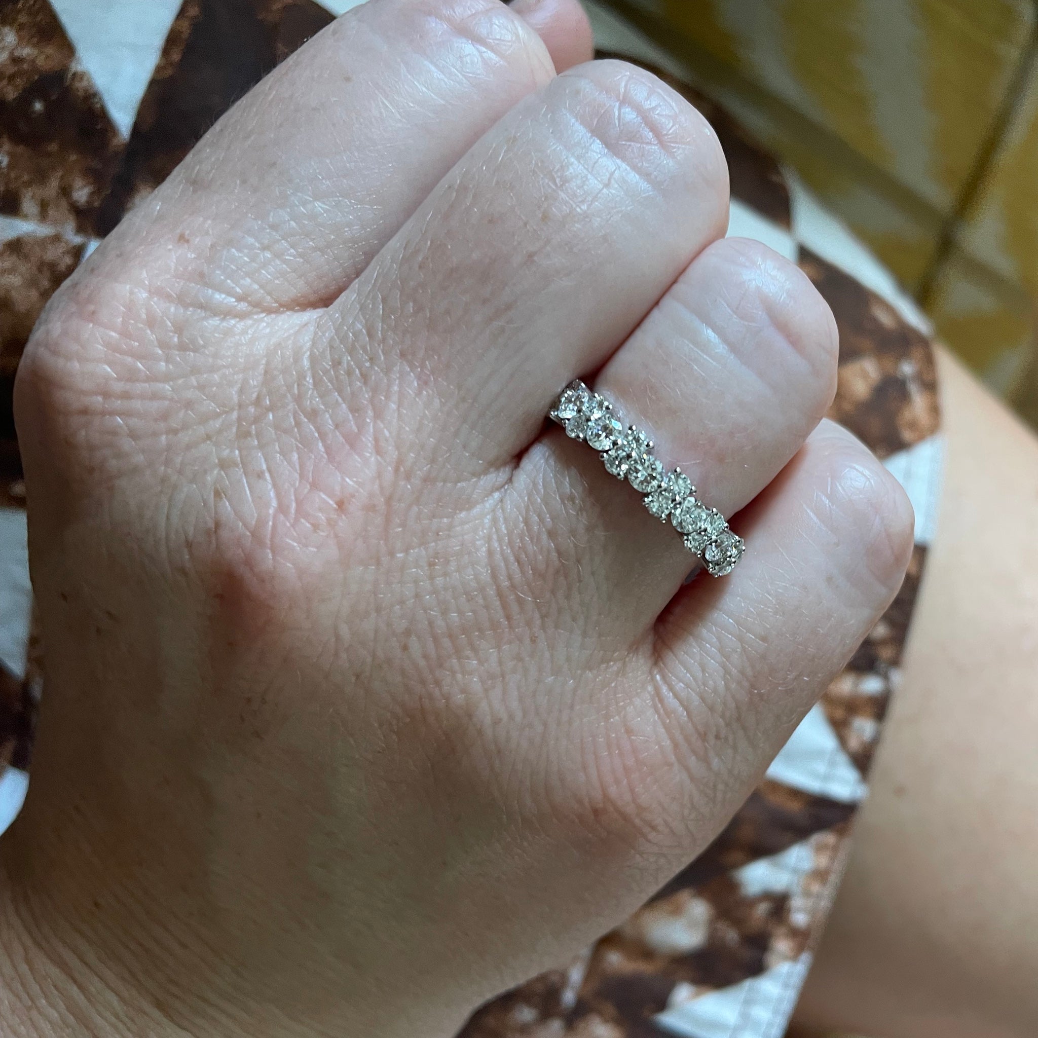 1.08ctw Round Brilliant Diamond Halfway 14K White Gold Wedding Band Ring for Women - Perfect for Engagement, Anniversary & Bridal Jewelry Gifts