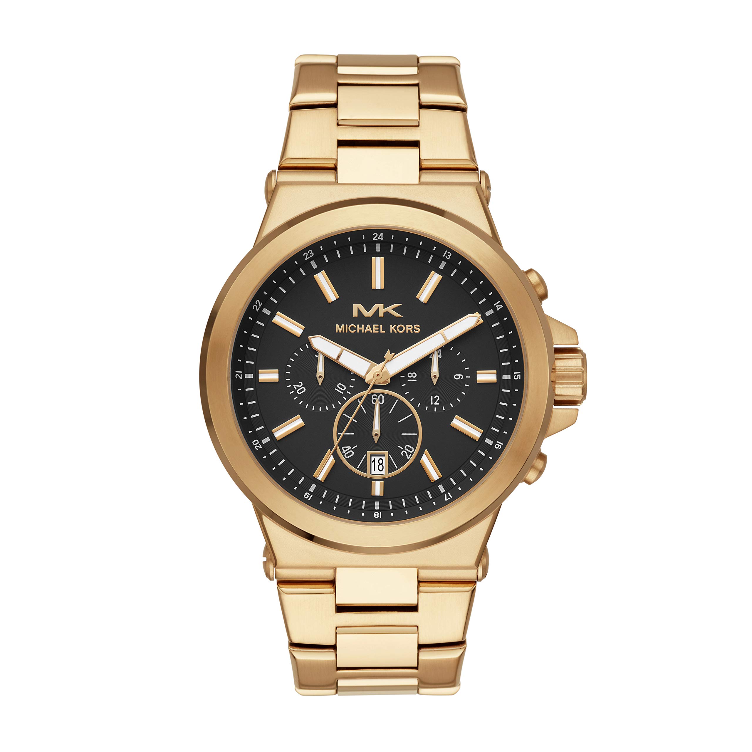 Michael Kors Dylan Stainless Steel Chronograph Watch for Men - Water Resistant, Date Display, Luxury Fashion Timepiece - Perfect for Business, Casual Wear & Special Occasions