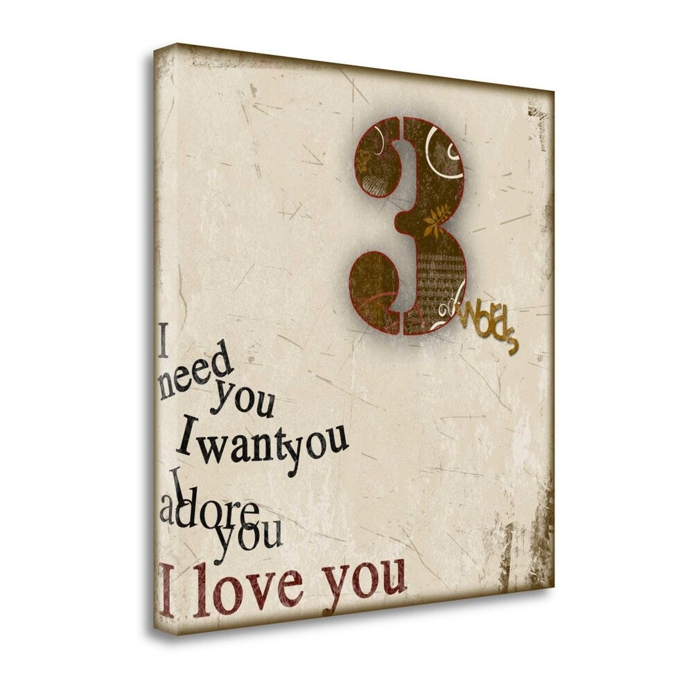 3 Words By Anna Quach - Premium Fine Art Giclee Print on Gallery Wrap Canvas - Ready to Hang Wall Decor - Perfect for Living Room, Bedroom & Office