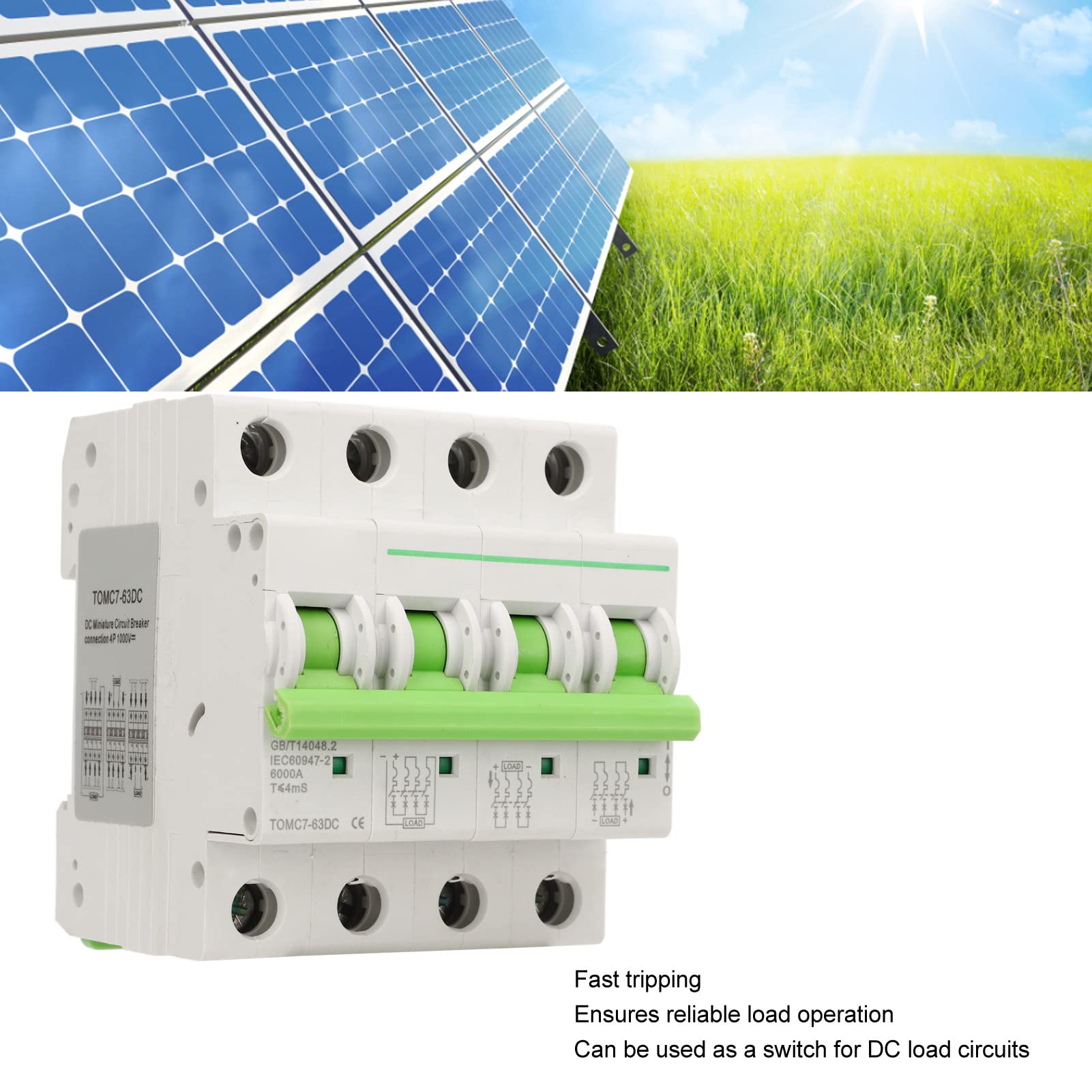 EXCLUZO 1000V 40A Solar DC Circuit Breaker - High Power & Reliable Protection for Solar Panels, Off-Grid Systems, and RV Power Solutions
