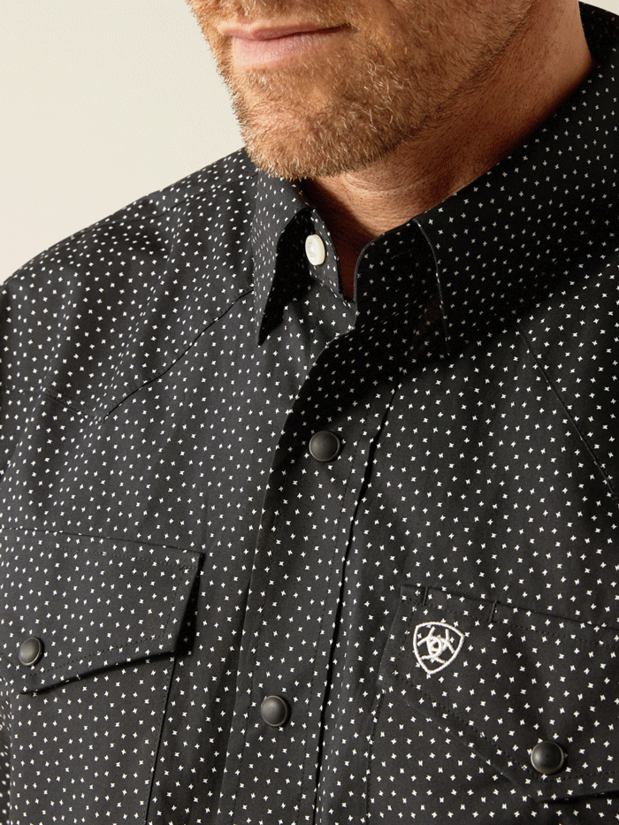 Ariat Men's Carmine Classic Fit Shirt - Black Western Style Button Down Shirt for Casual Wear & Outdoor Activities