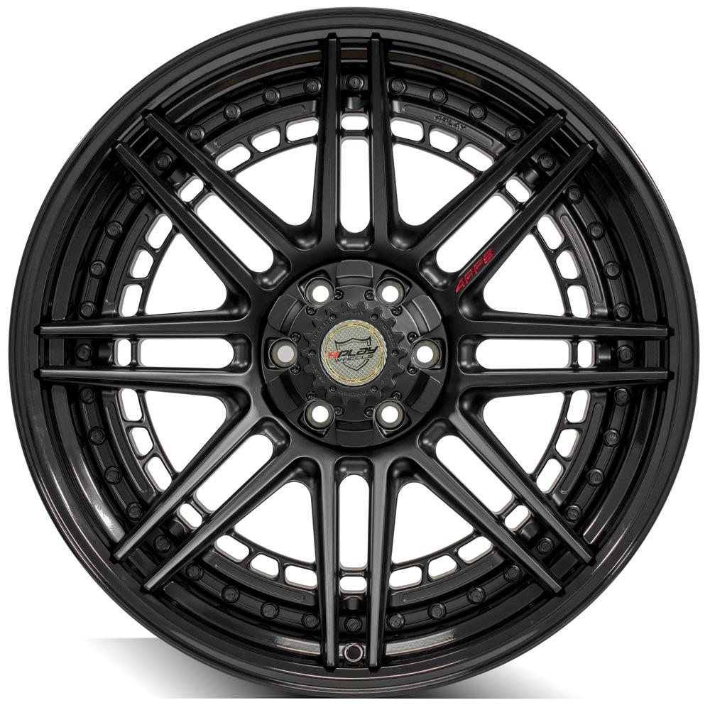 4Play Forged Series 4PF8 Matte Black Center with Gloss Black Barrel 22x10.0 18-Inch Wheels 6x135/6x139.7mm Bolt Pattern 106.1mm Hub - Perfect for Off-Road Trucks & SUVs