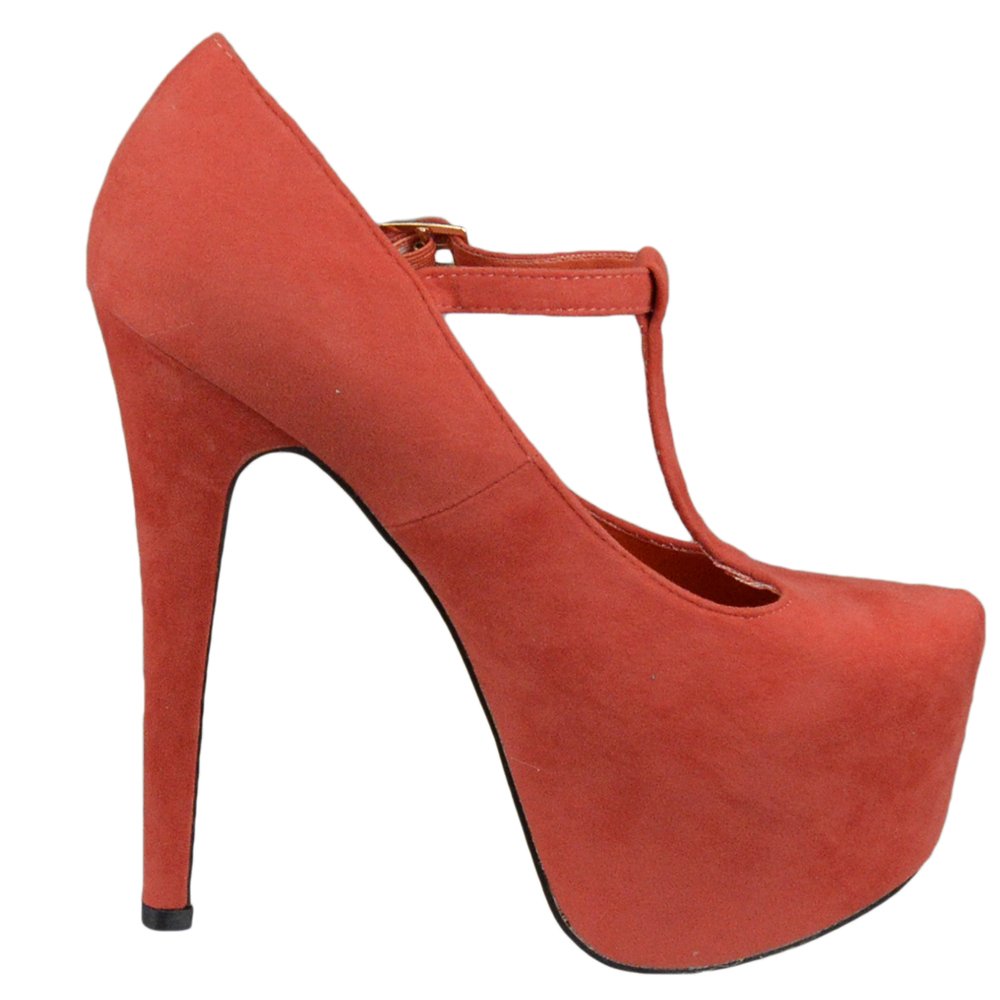 Women's High Heel Platform T-Strap Stiletto Pumps - Closed Toe Dress Shoes for Party, Wedding & Evening Events | Comfortable Fashion Heels for Women