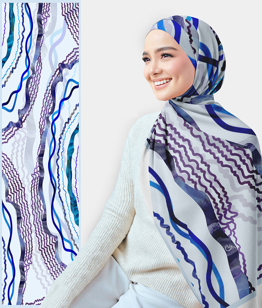 Sabrina Printed Chiffon Scarf - Lightweight Rectangular Fashion Scarf for Women - Perfect for Office, Travel, and Special Occasions