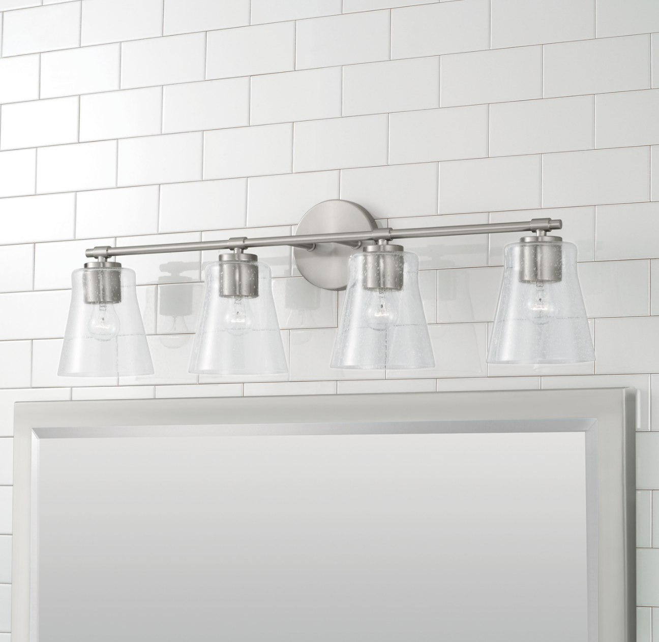 Jackie Nickel Vanity Light - Modern Bathroom Vanity Lighting with Adjustable Brightness, Perfect for Makeup, Shaving & Grooming - Ideal for Bedroom, Bathroom & Dressing Room