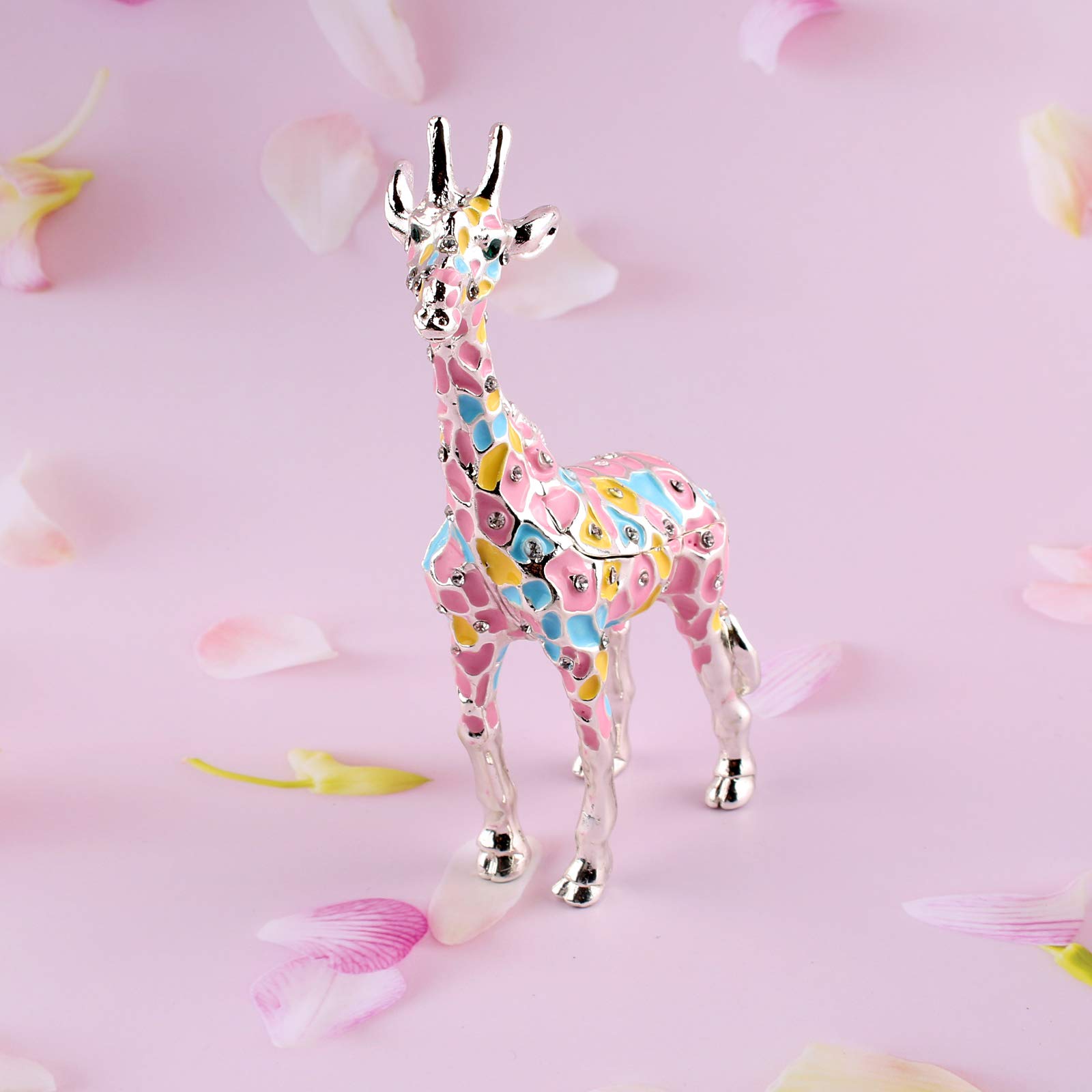 Silver Giraffe Jewelry Box - 5.1 Inch Decorative Keepsake & Collectible Trinket Box for Home Décor, Gift Giving, and Jewelry Storage