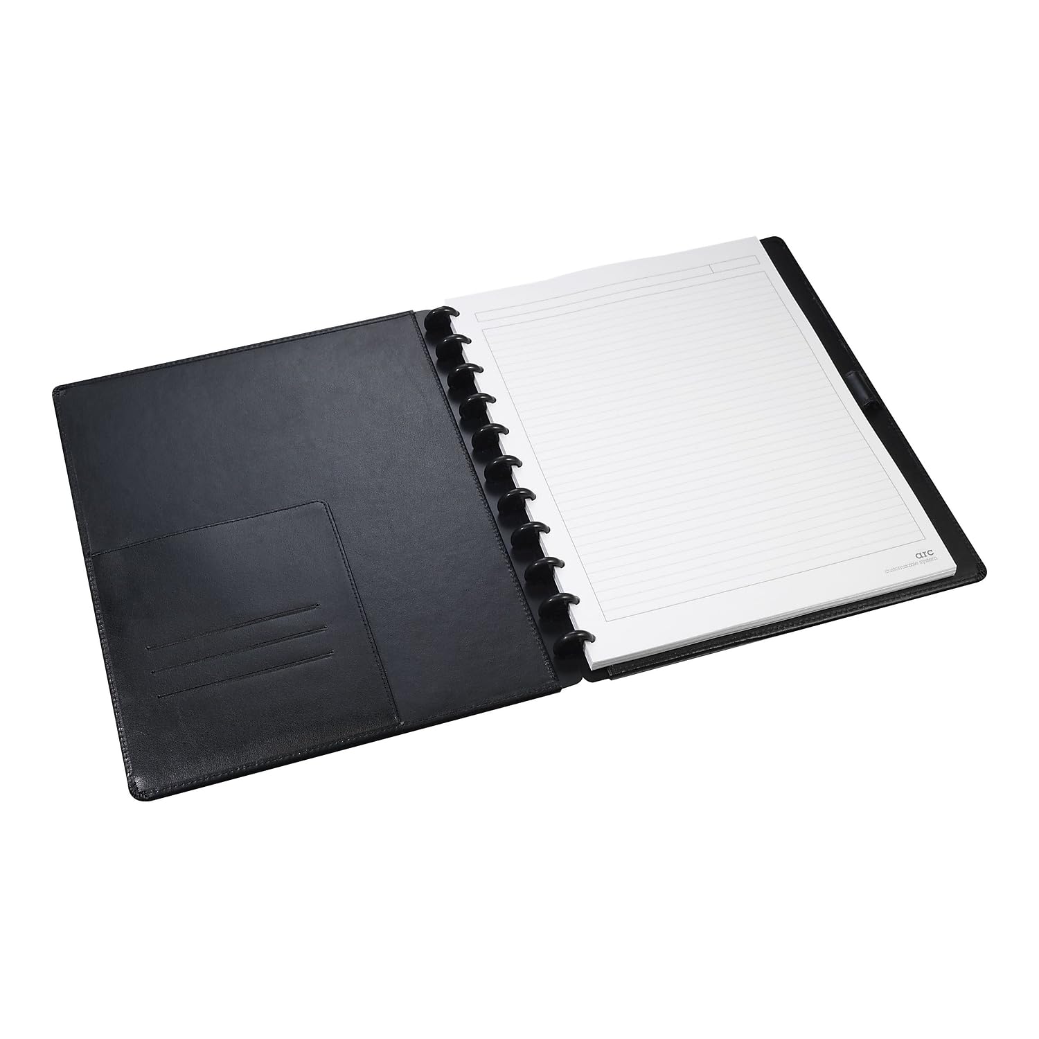 Customizable Leather Notebook System - Arc 8.5 x 11 Black Refillable Journal for Business, School & Creative Writing | Perfect Office Organizer & Gift Idea