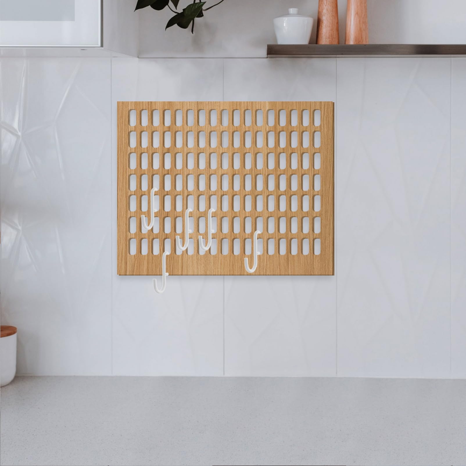 BUGUUYO 5 Pack Pegboard Hooks - Heavy Duty Iron Wall Mount Hooks for Garage, Kitchen & Bedroom Organization - White Storage Hanging Hooks for Tools, Utensils & Home Decor