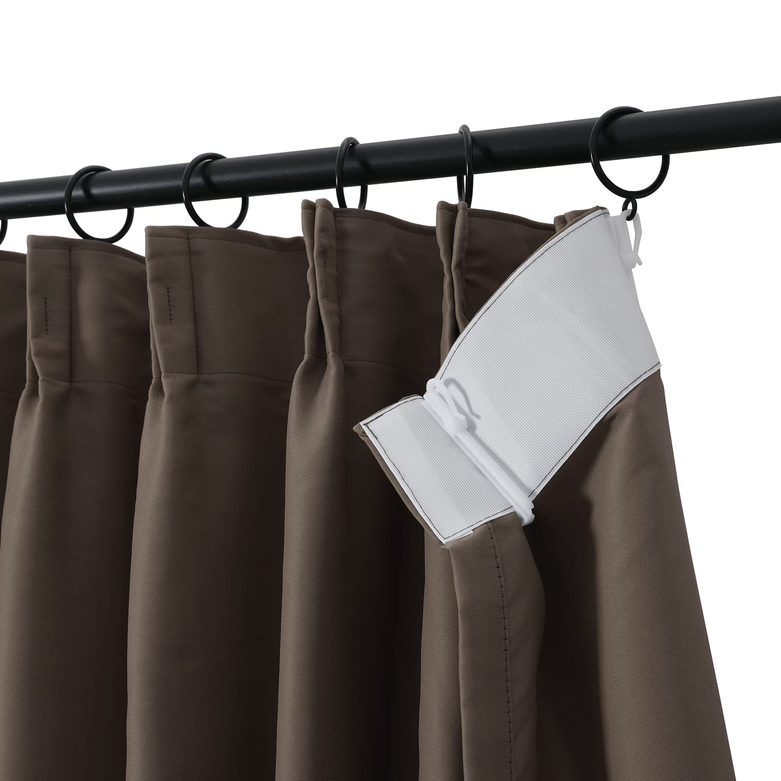 Blackout Thermal Insulated Curtains for Living Room - Noise Reducing Window Treatments, Pinch Pleated Room Darkening Curtains (2 Panels, 52