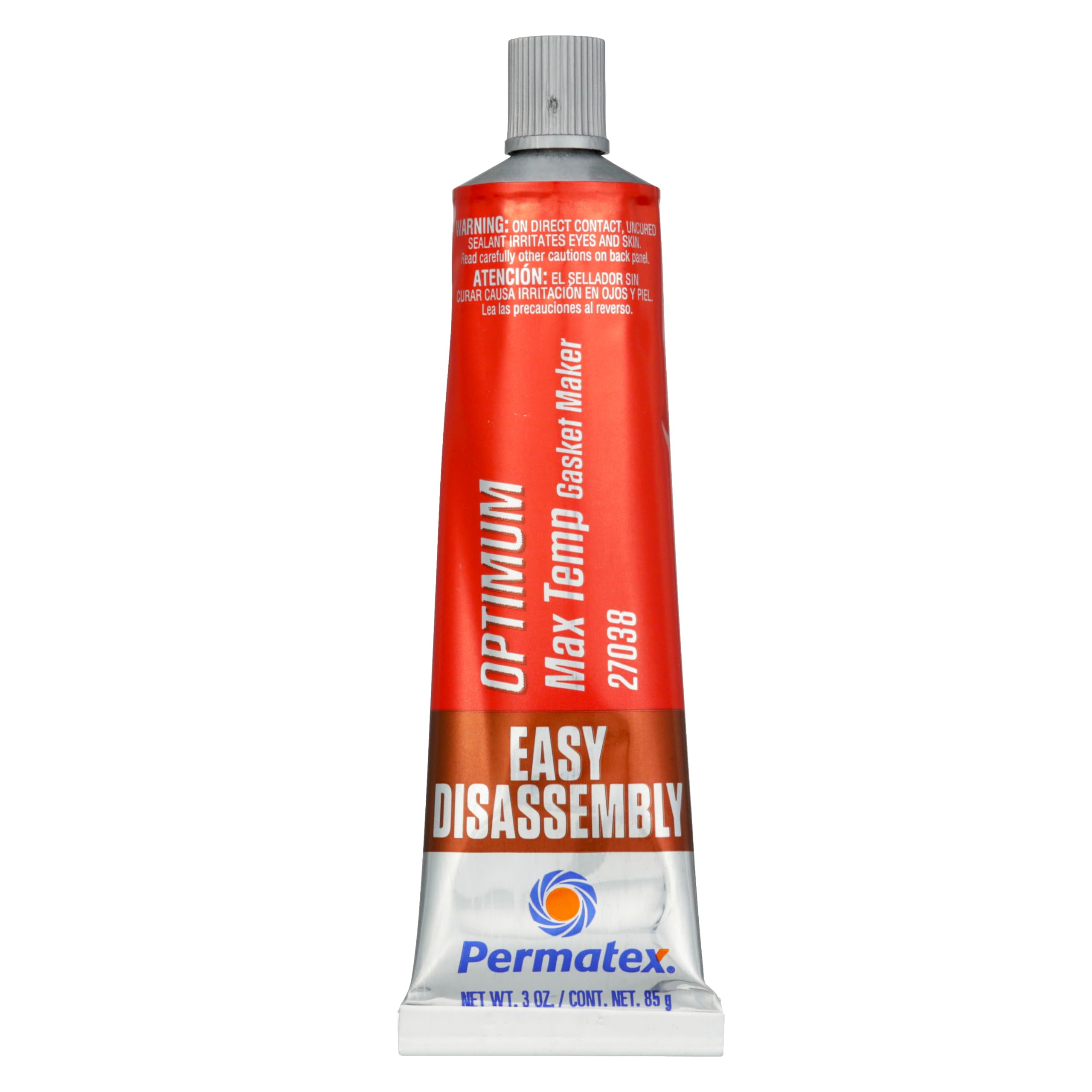 Permatex 27038 Optimum Red High Temperature Gasket Maker, 3 oz Tube - High Performance Silicone Sealant for Automotive Engines, Exhaust Systems & Industrial Equipment