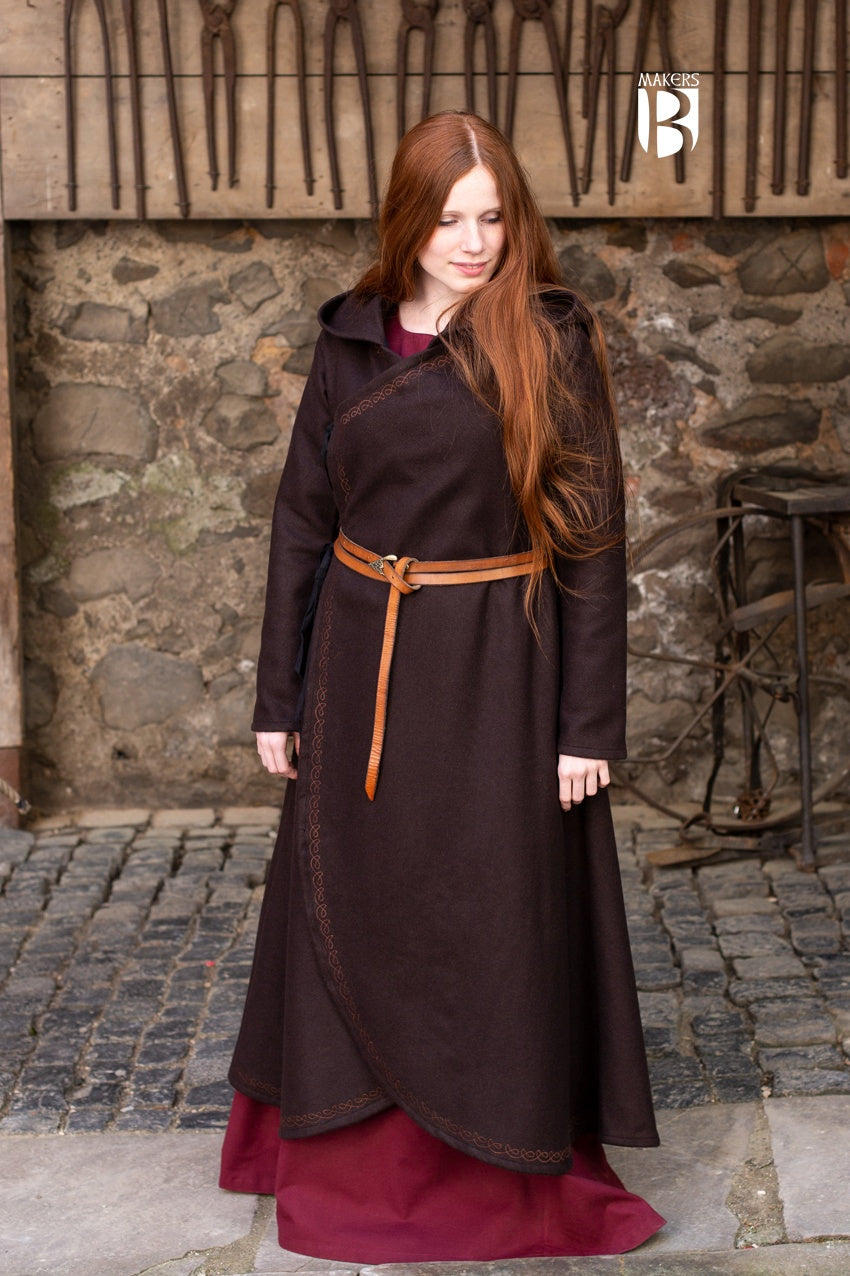 Enya Brown Cloak - Elegant & Stylish Women's Outerwear for Renaissance Fairs, Cosplay & Medieval Events