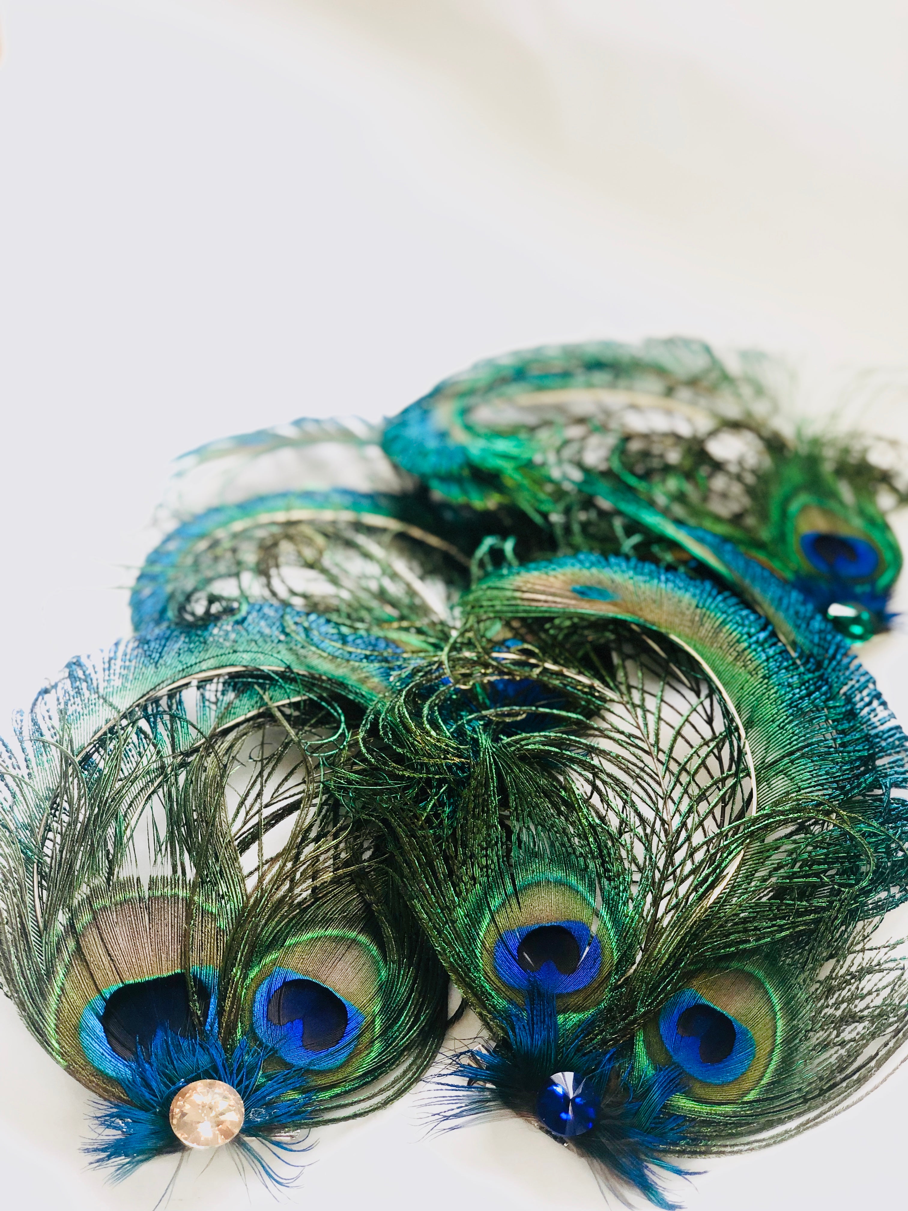 Peacock Jewel Hair Clip for Women - Elegant Feather Hair Accessory for Parties, Weddings & Special Occasions