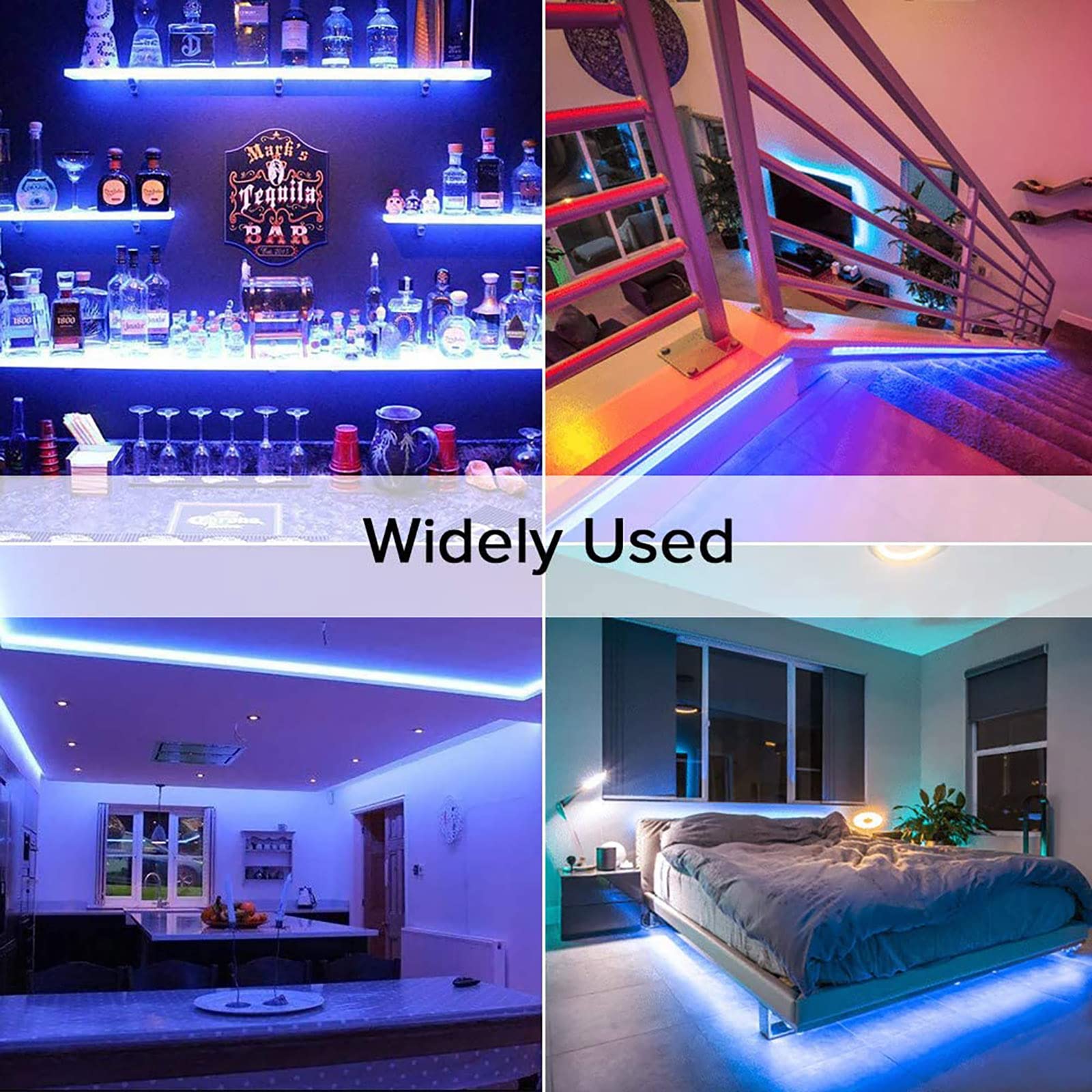 24V COB LED Strip Light Blue 5M/16.4ft 2400LEDs High Density Flexible Tape - Uniform Glow for DIY Home Decor, Cabinet Lighting, Bedroom & Kitchen Accent (IP20 Non-Waterproof, Power Supply Not Included) - Perfect for Ambient Lighting, Under Cabinet Illumination, and Creative Interior Design Projects