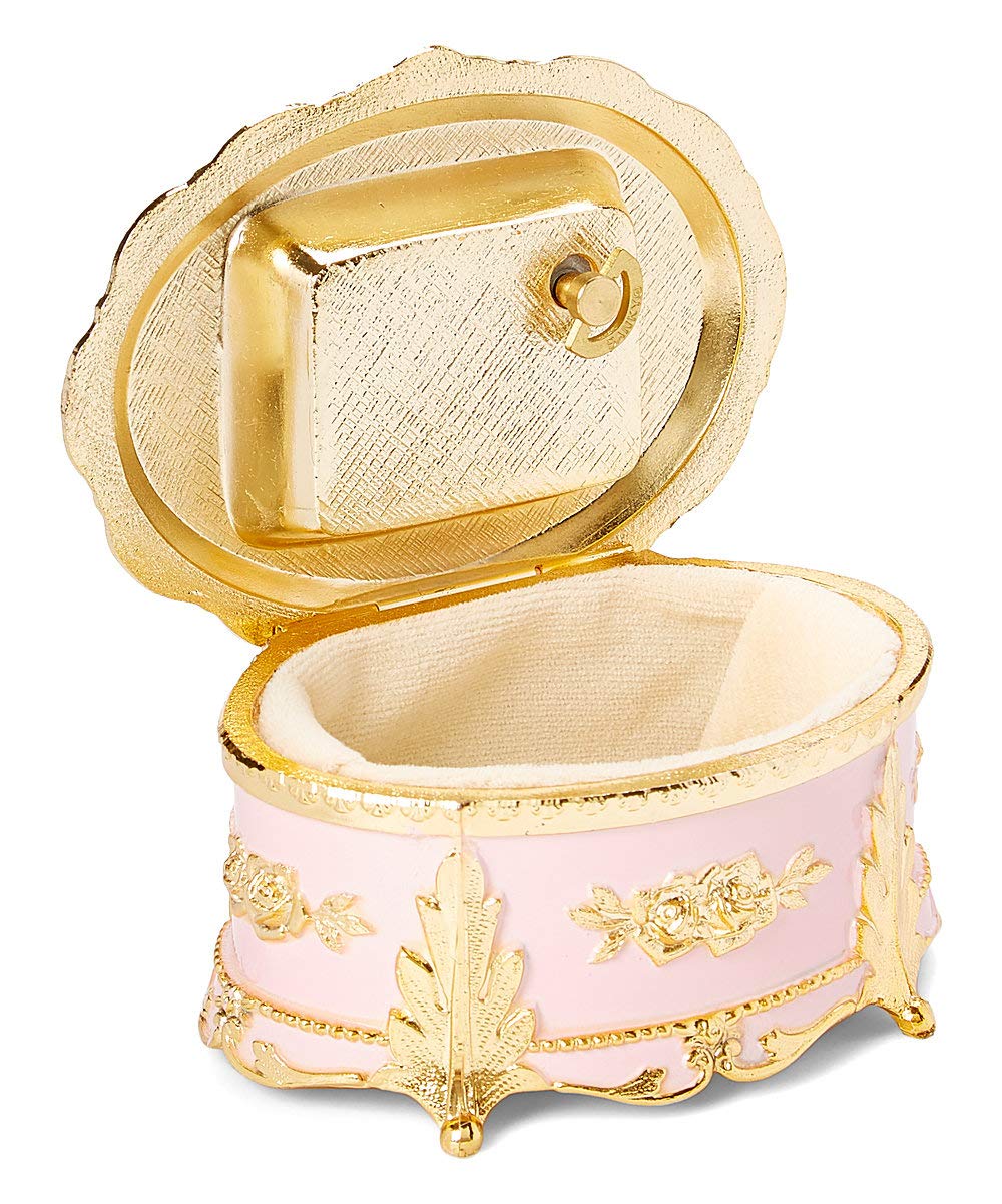 Elegant Pink Porcelain Floral Music Jewelry Box with Bolero Melody - Perfect for Gift Giving, Home Decor & Jewelry Storage