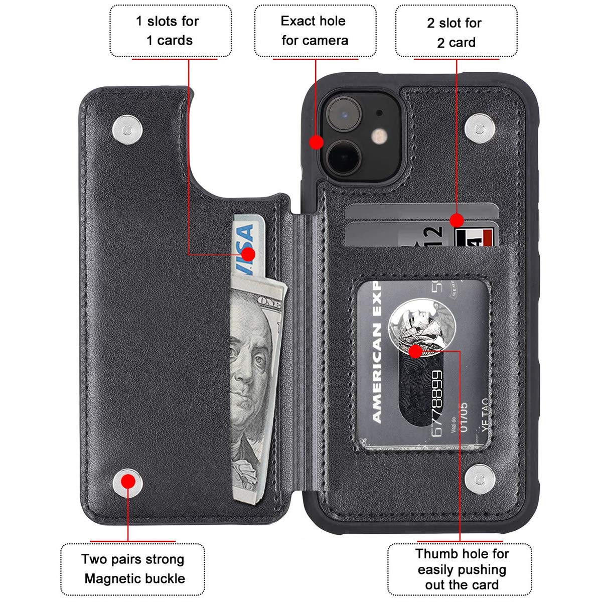 Custom Photo Wallet Case for iPhone 12 Pro - Personalized PU Leather Flip Cover with Card Slots, Magnetic Clasp & Kickstand | Shockproof Protection | Not for iPhone 12 Pro Max | Perfect for Travel, Work & Everyday Use