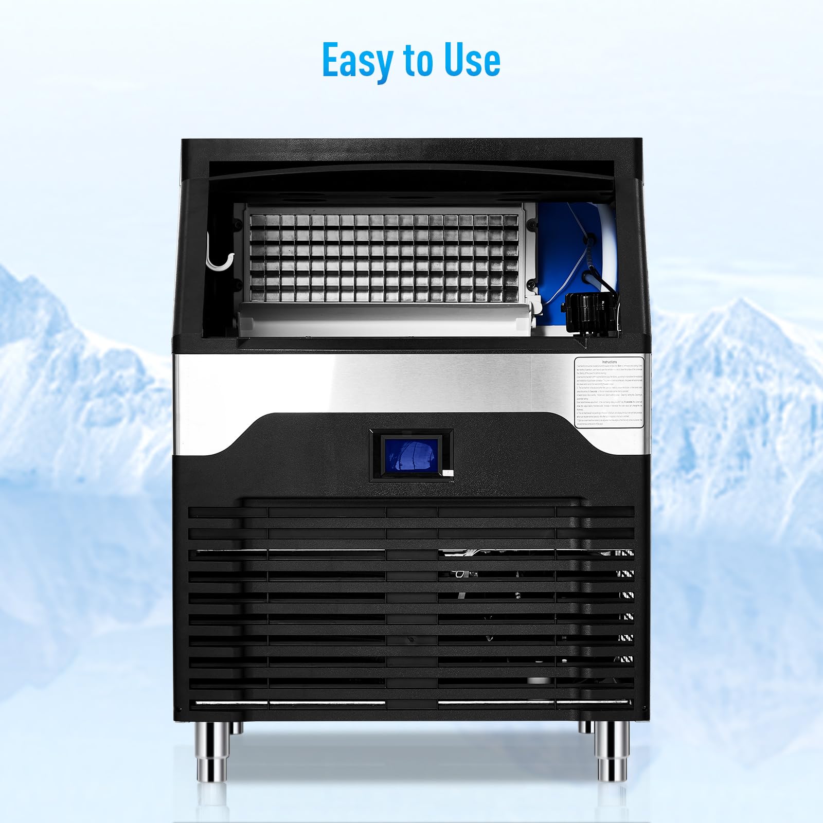 Zstar Commercial Ice Maker Machine - 300LBS/24H Under Counter Ice Maker with 150LBS Storage, Self-Cleaning Stainless Steel, Freestanding Undercounter Large Capacity Ice Machine for Restaurant, Bar, Cafe, Hotel, Party & Commercial Use