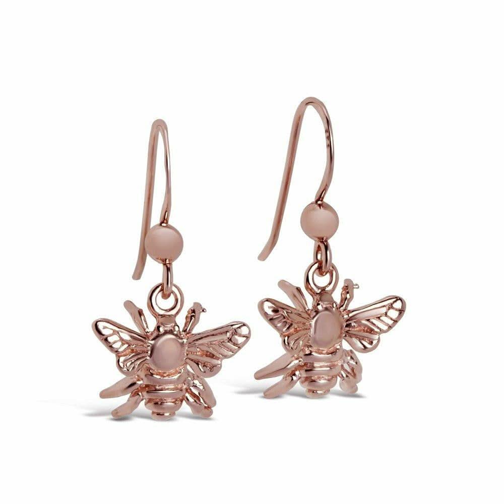 Elegant Rose Gold Bee Earrings for Women - Dainty Honeycomb Jewelry Gift for Her - Perfect for Everyday Wear & Special Occasions