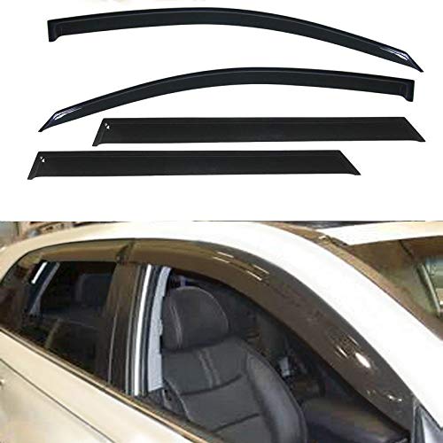 4pcs Side Window Deflectors for 1999-2004 Jeep Grand Cherokee WJ - Smoke Tinted Rain Guards & Sun Shades - Perfect for Outdoor Adventures & All-Weather Protection