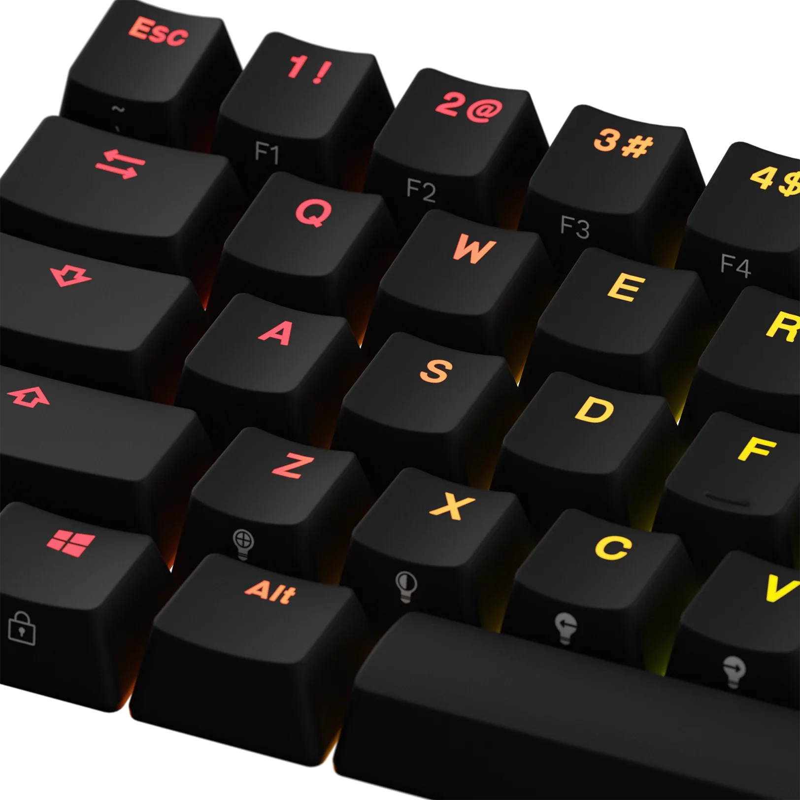 Backlit Black Keycaps for Mechanical Keyboards - US Layout - Perfect for Gaming & Typing in Low Light
