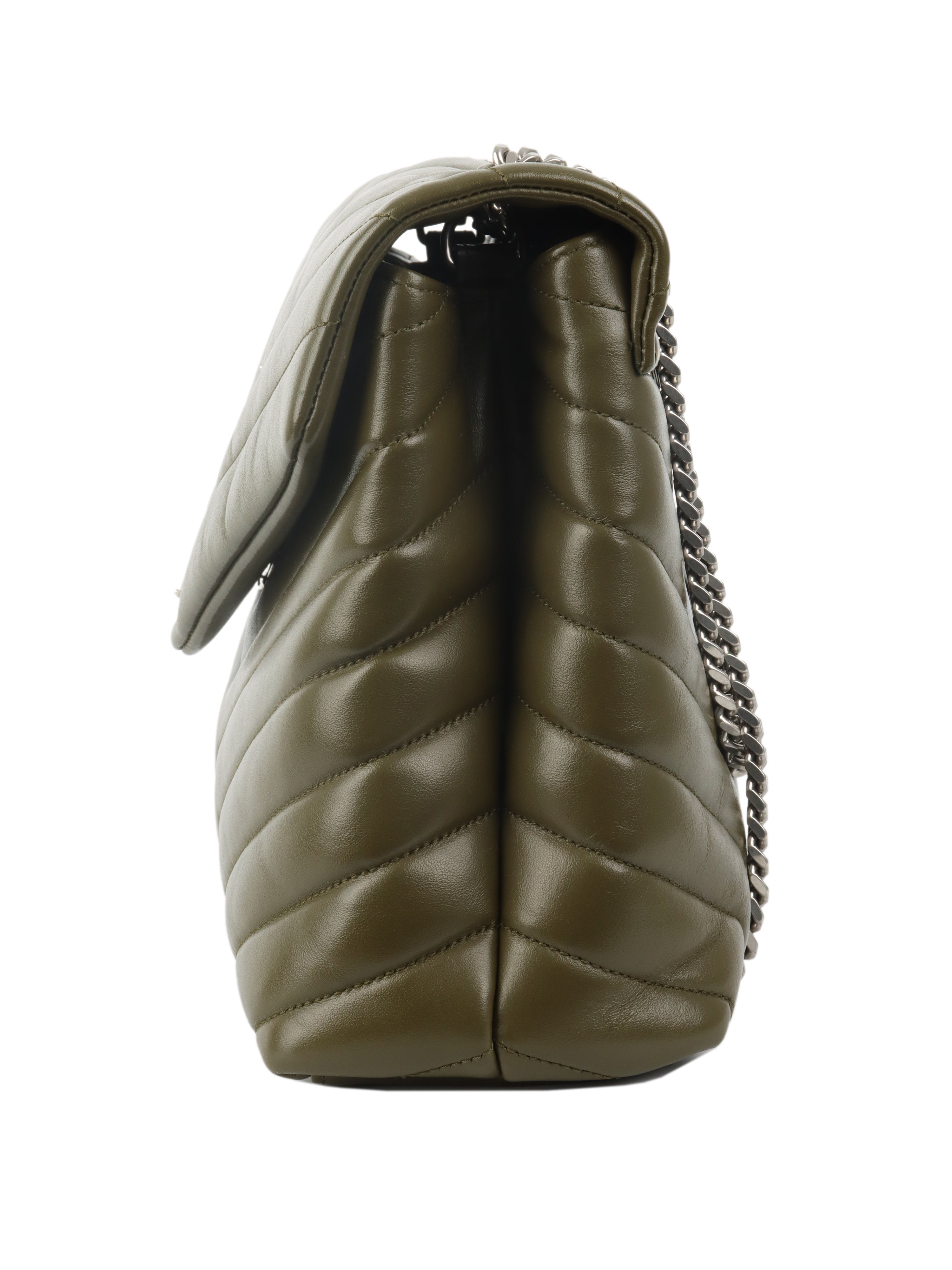Saint Laurent Khaki Medium Loulou Bag - Luxury Designer Shoulder Bag for Women | Perfect for Work, Travel & Evening Events
