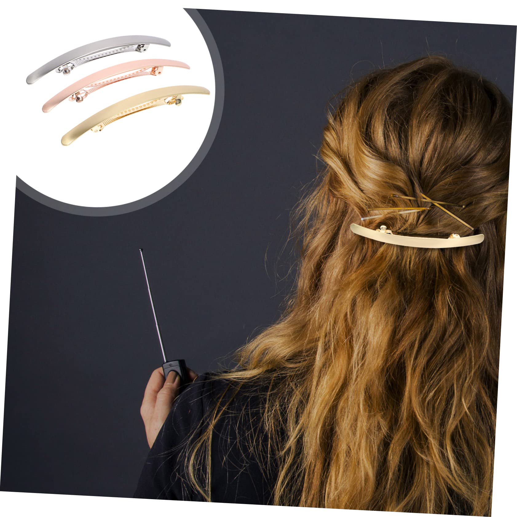 Minkissy Hair Clips for Women & Girls - 6pcs Ponytail Holder Barrette Set in Gold, Silver & Rose Gold - Fashion Hair Accessories for Parties, Weddings & Daily Styling