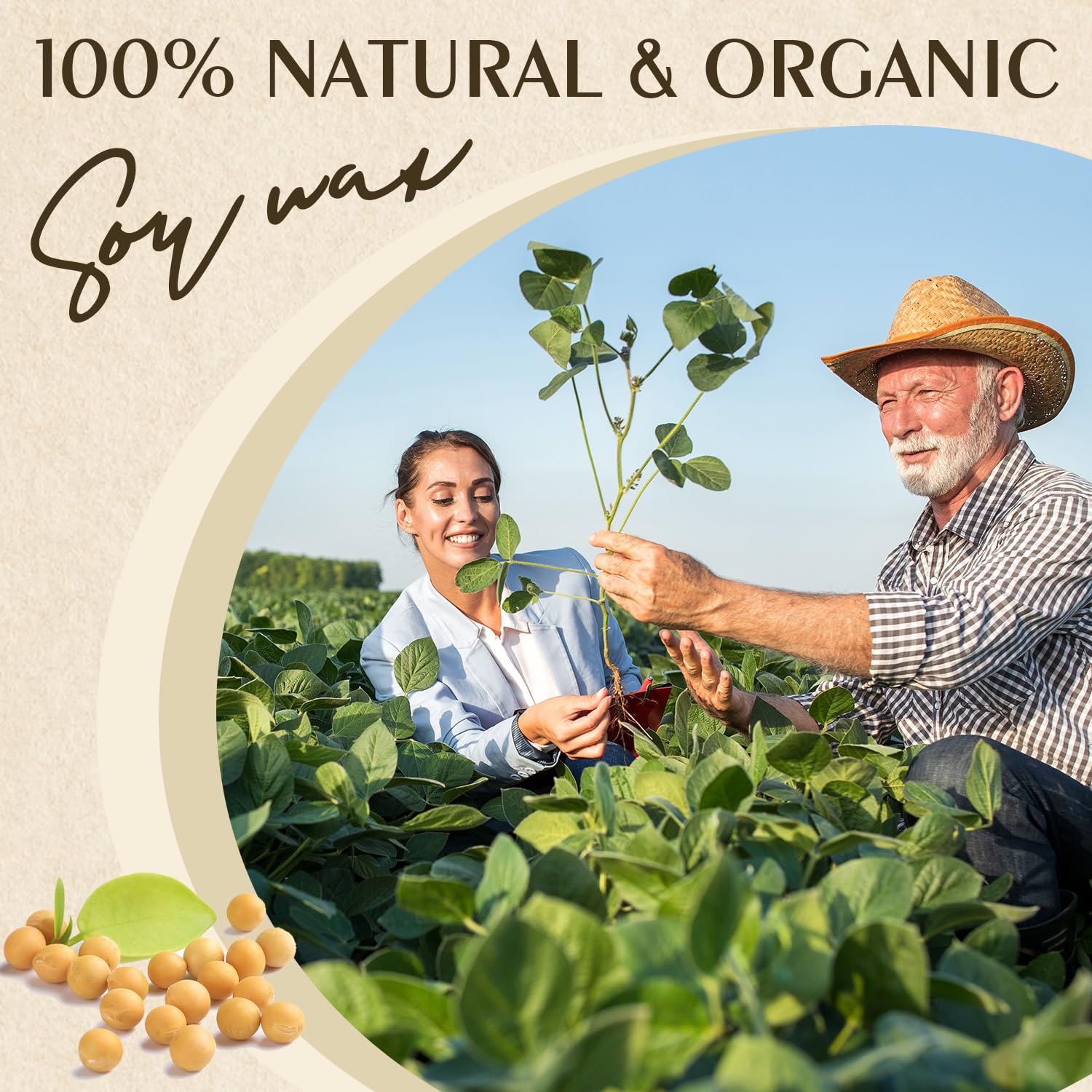 Organic Soy Wax for Candle Making - 100% Natural, Pure & Additive-Free Farm-Grown Soy Wax (10lb) - Perfect for DIY Candles, Wax Melts & Aromatherapy at Home