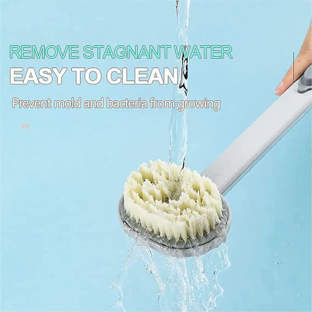 Gefemini Long Handle Bath Brush with Detachable Back Scrubber and Soap Dispenser - Exfoliating Body Wash Brush for Deep Cleaning, Massage & Back Care - Perfect for Shower, Spa & Home Bathing Routine