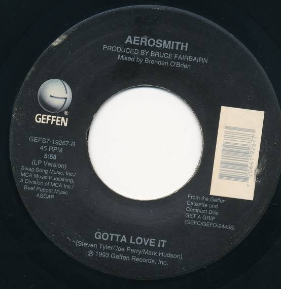 Aerosmith Crazy Vinyl Record 7