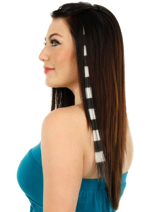 Bright Stripes Clip-In Hair Extensions | Vibrant Colored Hair Extensions for Length & Volume | Perfect for Parties, Cosplay & Everyday Styling
