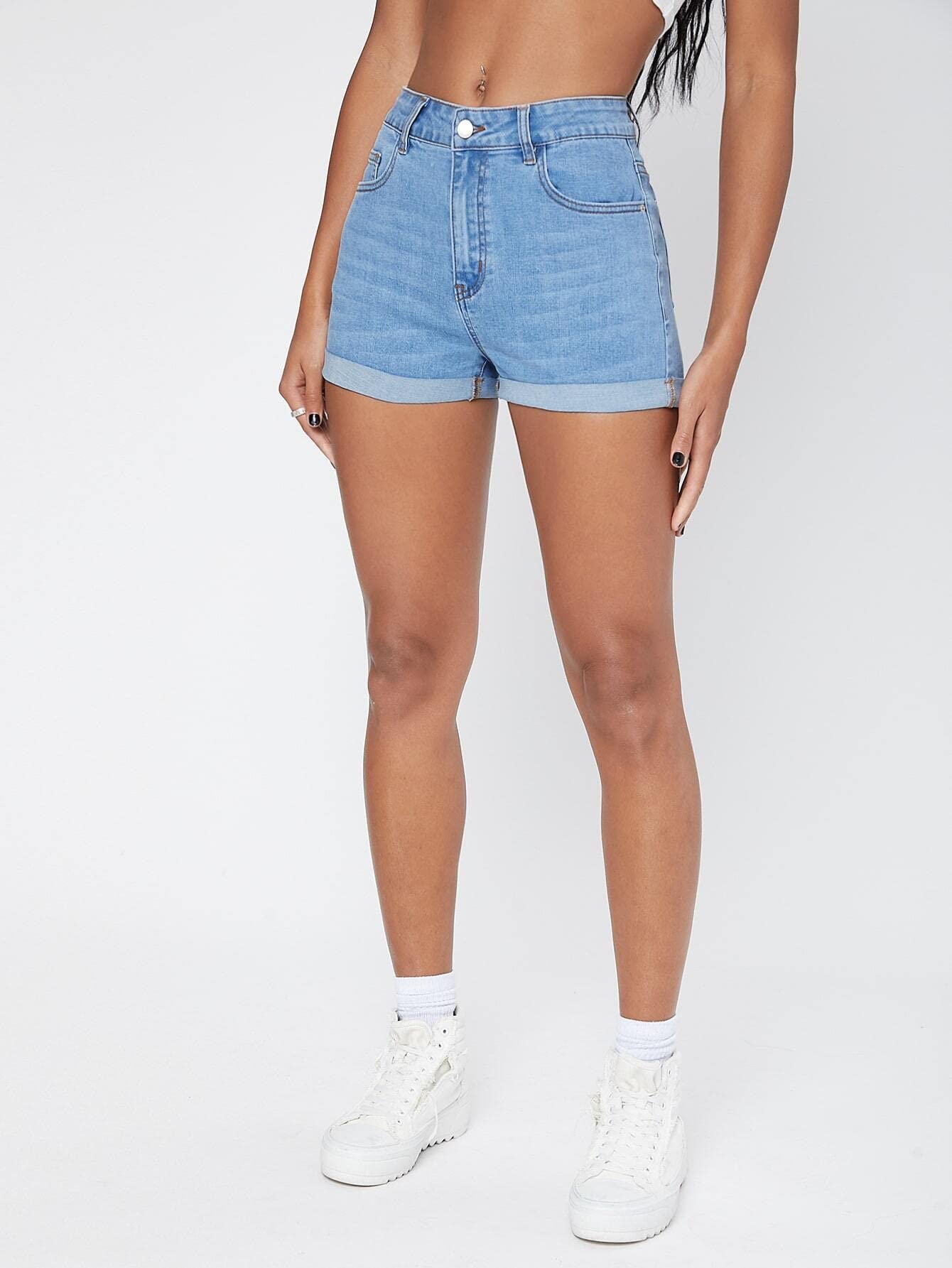 Women's Ripped Denim Shorts with Zipper Fly & Cuffed Hem - Light Wash Distressed Jean Shorts (Size XL) | Casual Summer Outfits, Beach Wear & Street Style Fashion