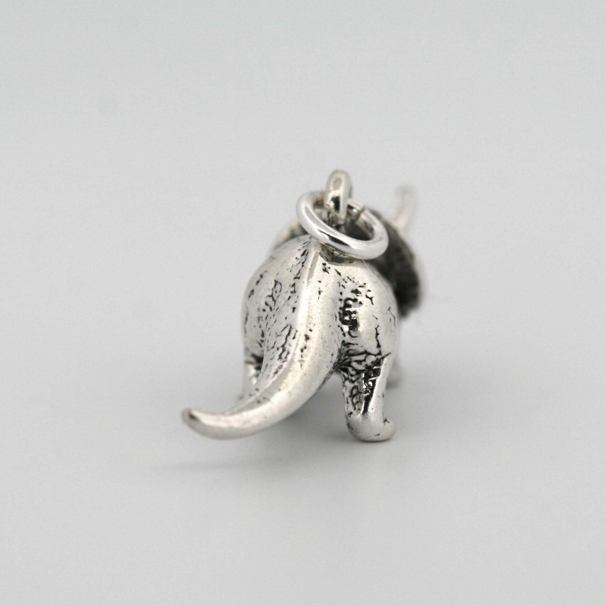 Triceratops Dinosaur 3D Charm Pendant - 925 Sterling Silver Jewelry Making Supply for Bracelets, Necklaces & DIY Crafts | Perfect for Gifts, Costume Jewelry & Dinosaur Lovers