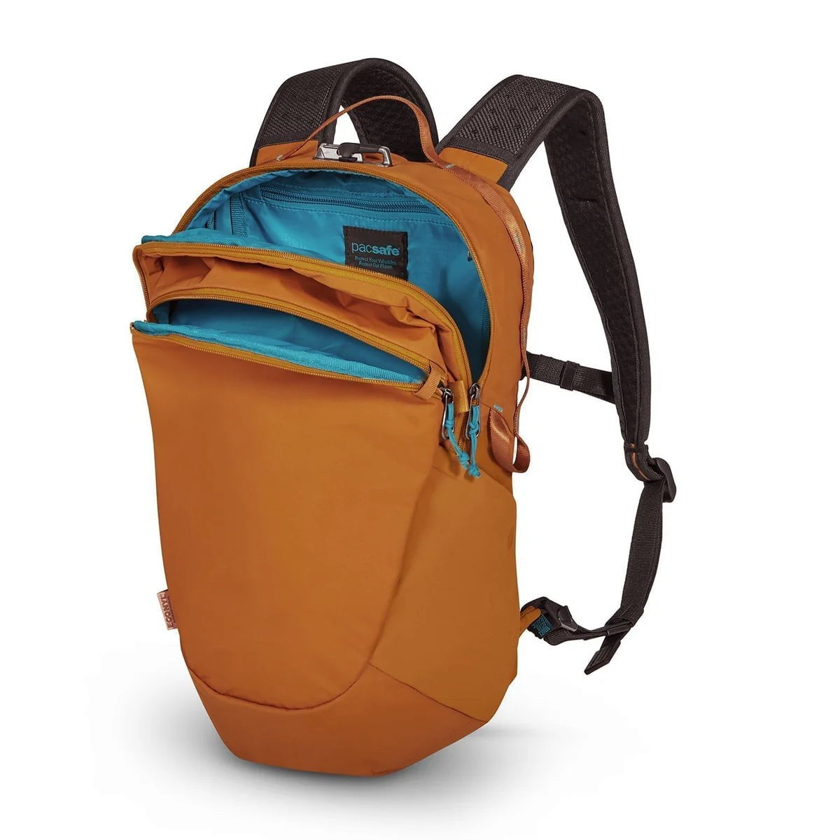 Pacsafe Eco 18L Anti-Theft Waterproof Travel Backpack for Commuting, Hiking & Airport Security - RFID Protection & Cut-Resistant Straps