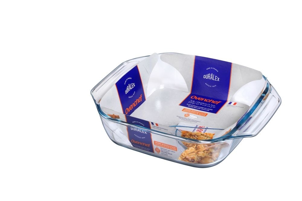 Durable Duralex Ovenchef® Tempered Glass Bakeware Set - 2.9 Quart Square Roaster & Baker (11