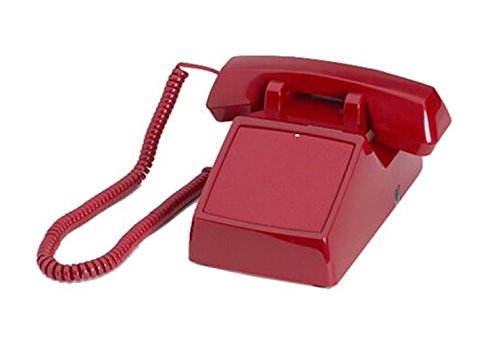 HQTelecom Industrial Desk Phone No Dial with Ringer - Vintage Style Office Telephone for Business, Warehouse & Home Use - Classic Red Retro Phone for Office Decor & Functional Communication