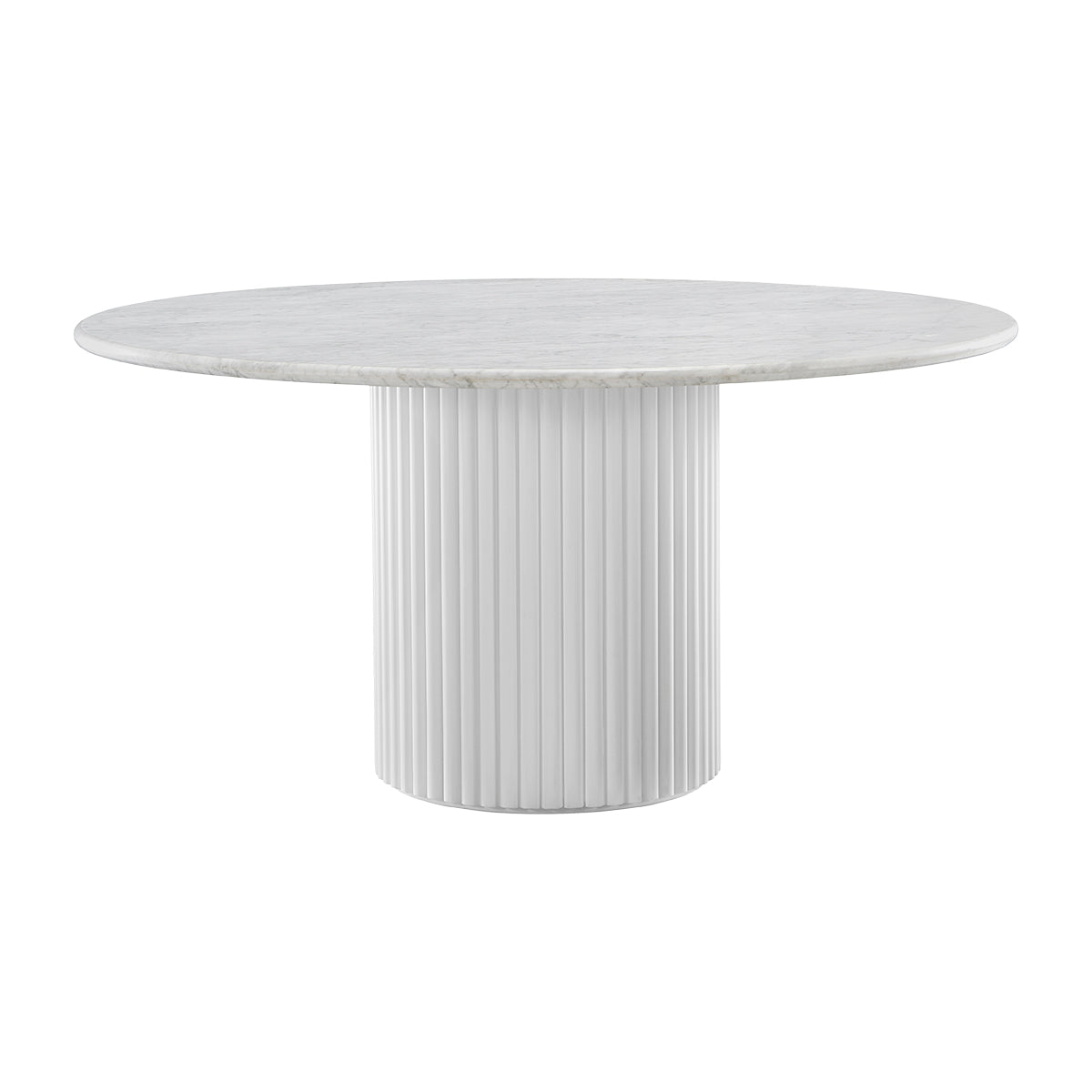 Elegant Cosmos Marble Dining Table - Modern Round Marble Top with Sturdy Metal Base for Dining Room, Kitchen, or Outdoor Patio