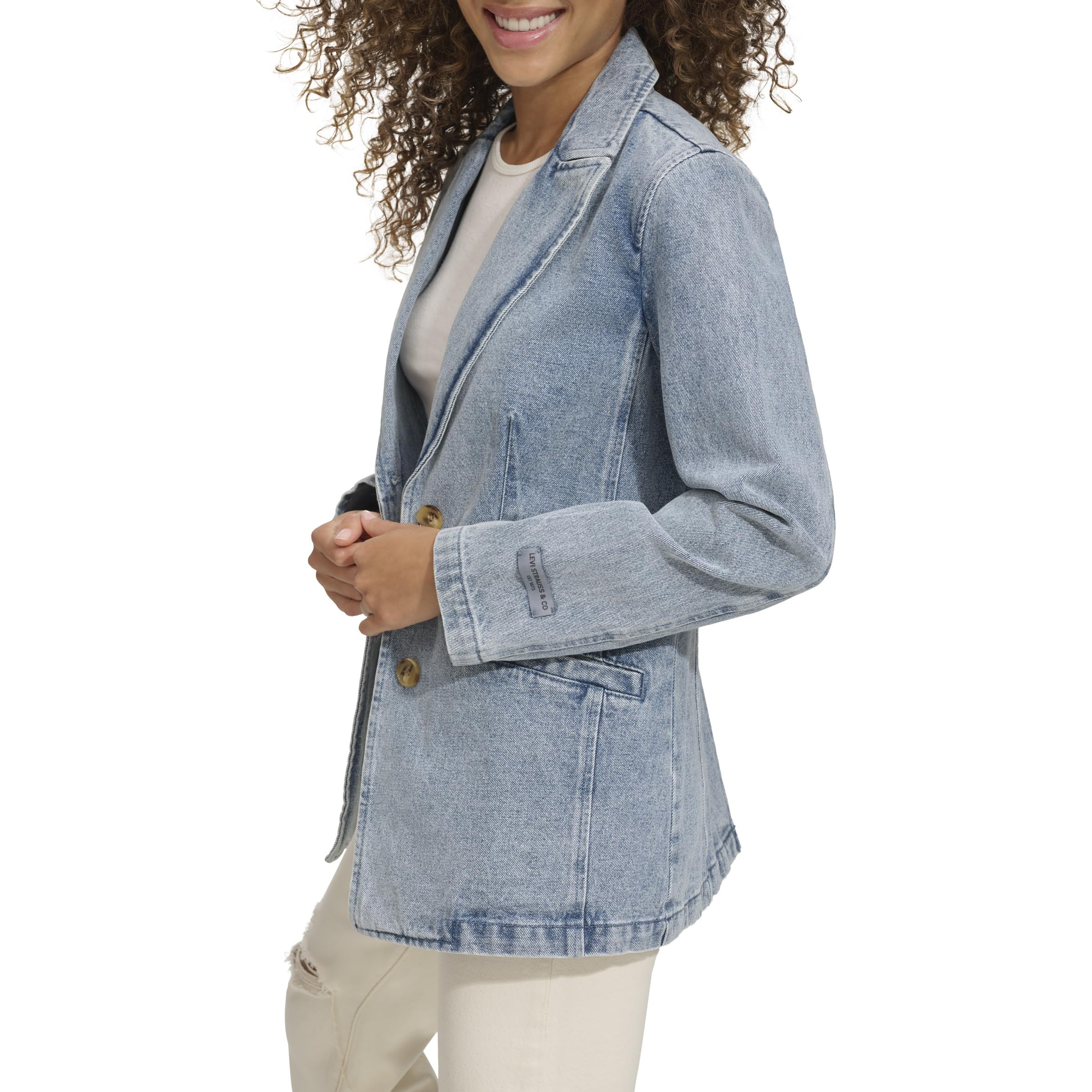 Levi's Women's Denim Single Breasted Blazer Jacket - Stylish Casual & Office Wear for Women | Perfect for Work, Dates & Everyday Outfits
