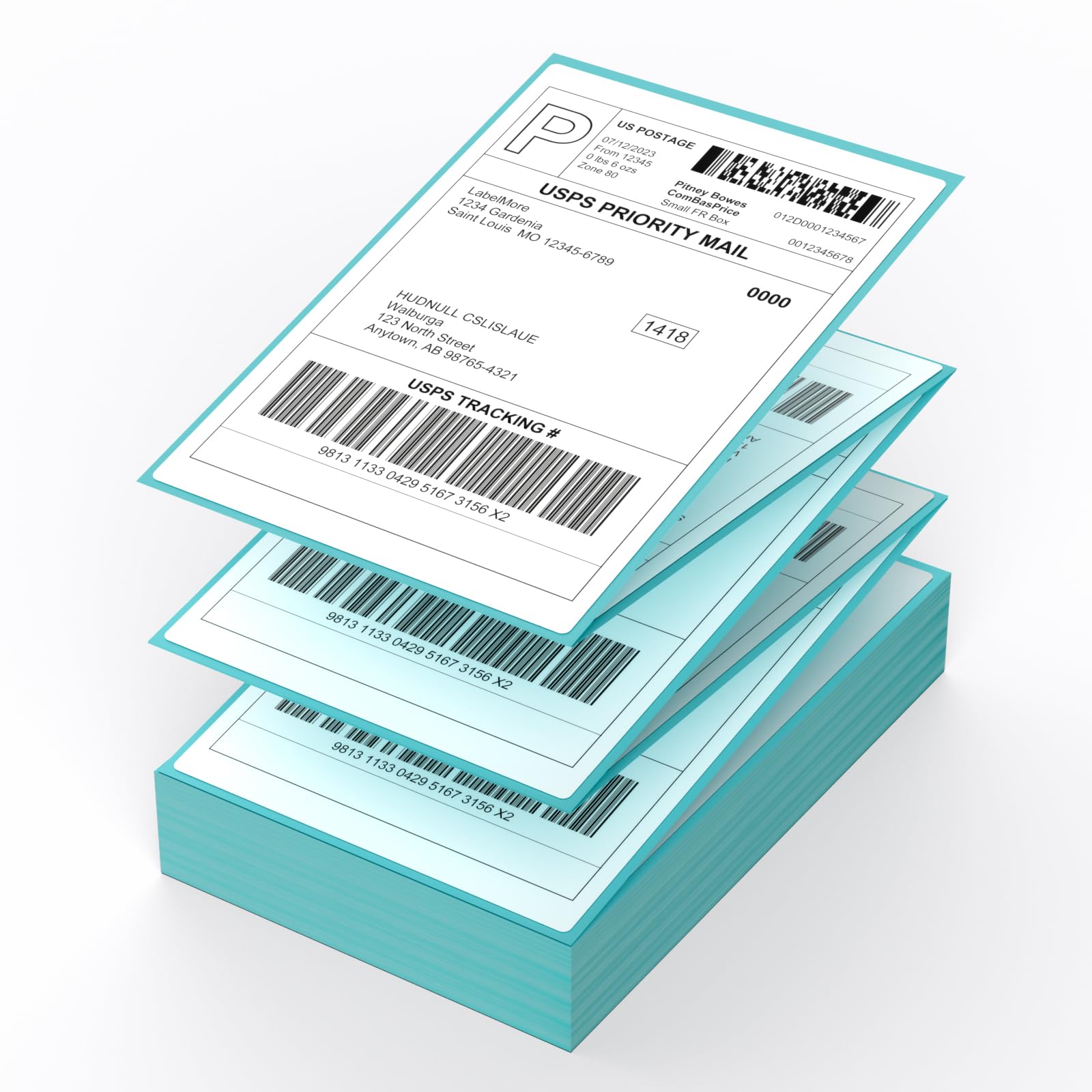 LabelMore 250 Fanfold 4 x 6 Thermal Shipping Labels - Commercial Grade Permanent Adhesive for Thermal Printers - Perforated Lines for Easy Tearing - Ideal for E-commerce, Logistics & Small Business Shipping Needs