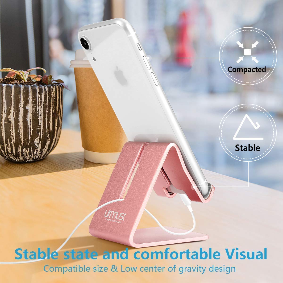 Ergonomic Adjustable Laptop Stand & Phone Holder Set - Rose Gold | Portable Computer Riser for Home Office, Dorm & Travel Use