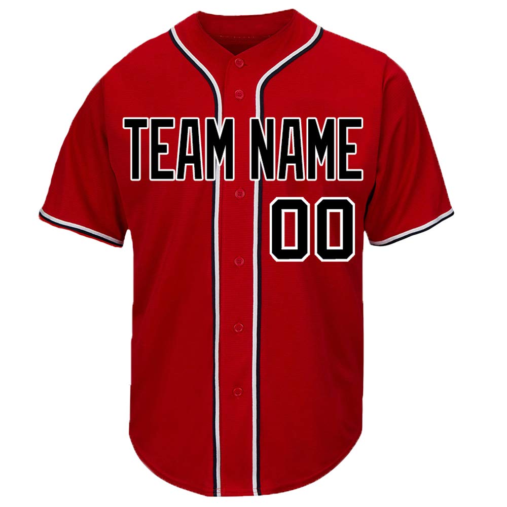 Custom Embroidered Red Mesh Baseball Jerseys for Men & Women - Personalized Team Name, Player Name & Numbers - Perfect for Team Sports, Fan Gear & Game Day Outfits