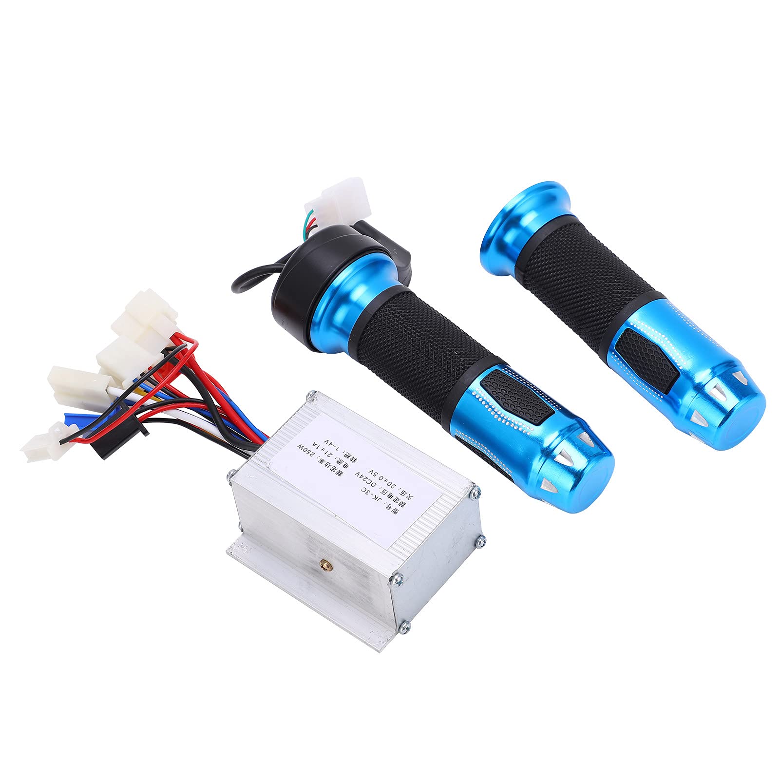 24V 250W Electric Bike Controller Kit with Blue Crystal Twist Throttle - E-Bike Motor Speed Controller for DIY Electric Bicycle Conversion - Perfect for Commuting, Off-Road & Urban Riding